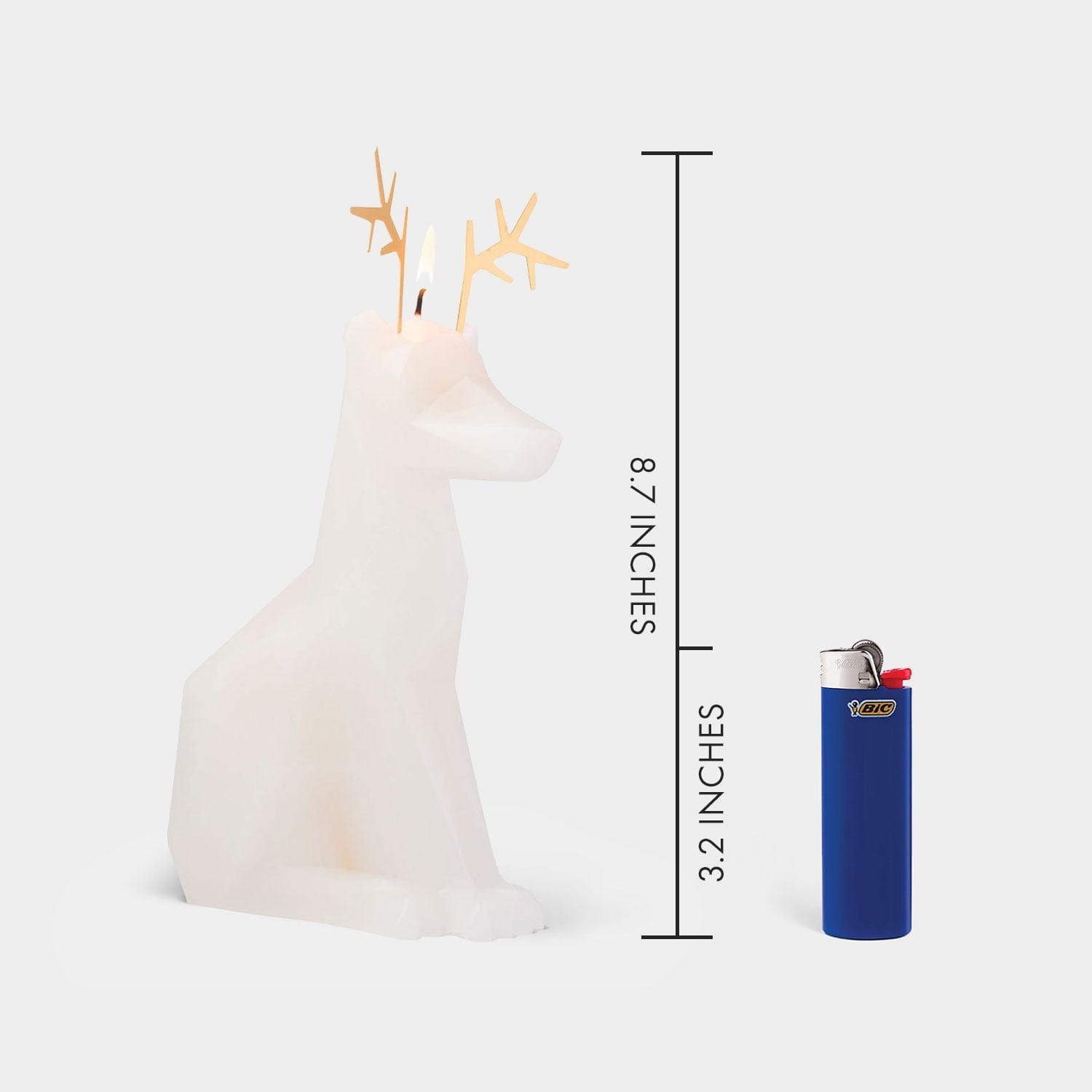 PyroPet Dyri Reindeer Candle - White - My American Goods