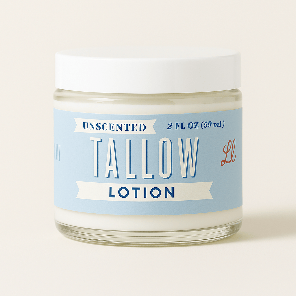 Lady May Tallow Body Cream/Lotion 2oz Unscented Tallow Lotion | All-Natural Beef Tallow Moisturizer