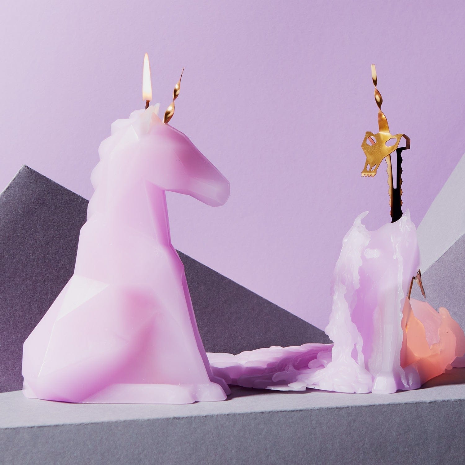 PyroPet Einar Unicorn Candle - Lilac - My American Goods