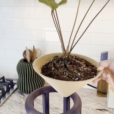 Conduit Plant Stand with Planter & Catch - My American Goods