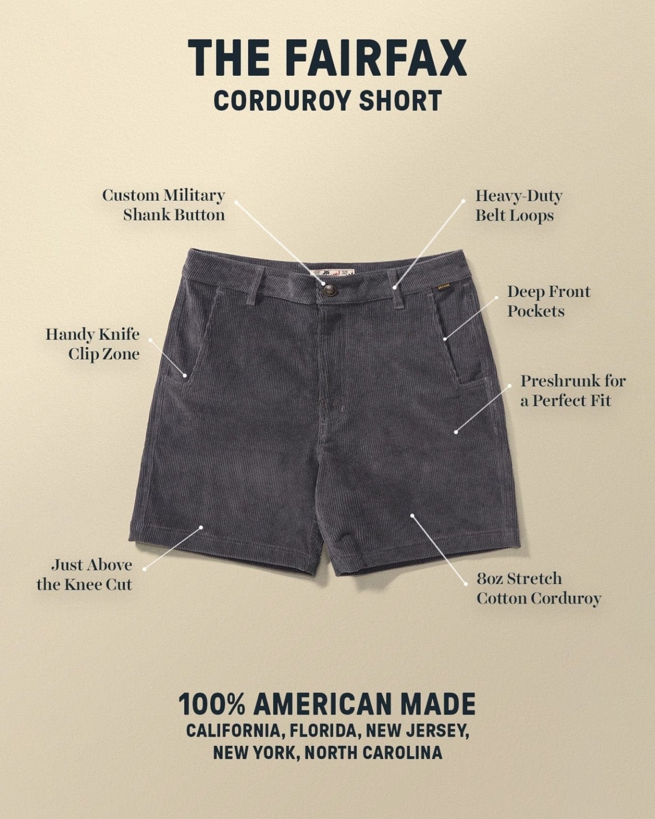 Devium Bottoms Fairfax Corduroy Shorts