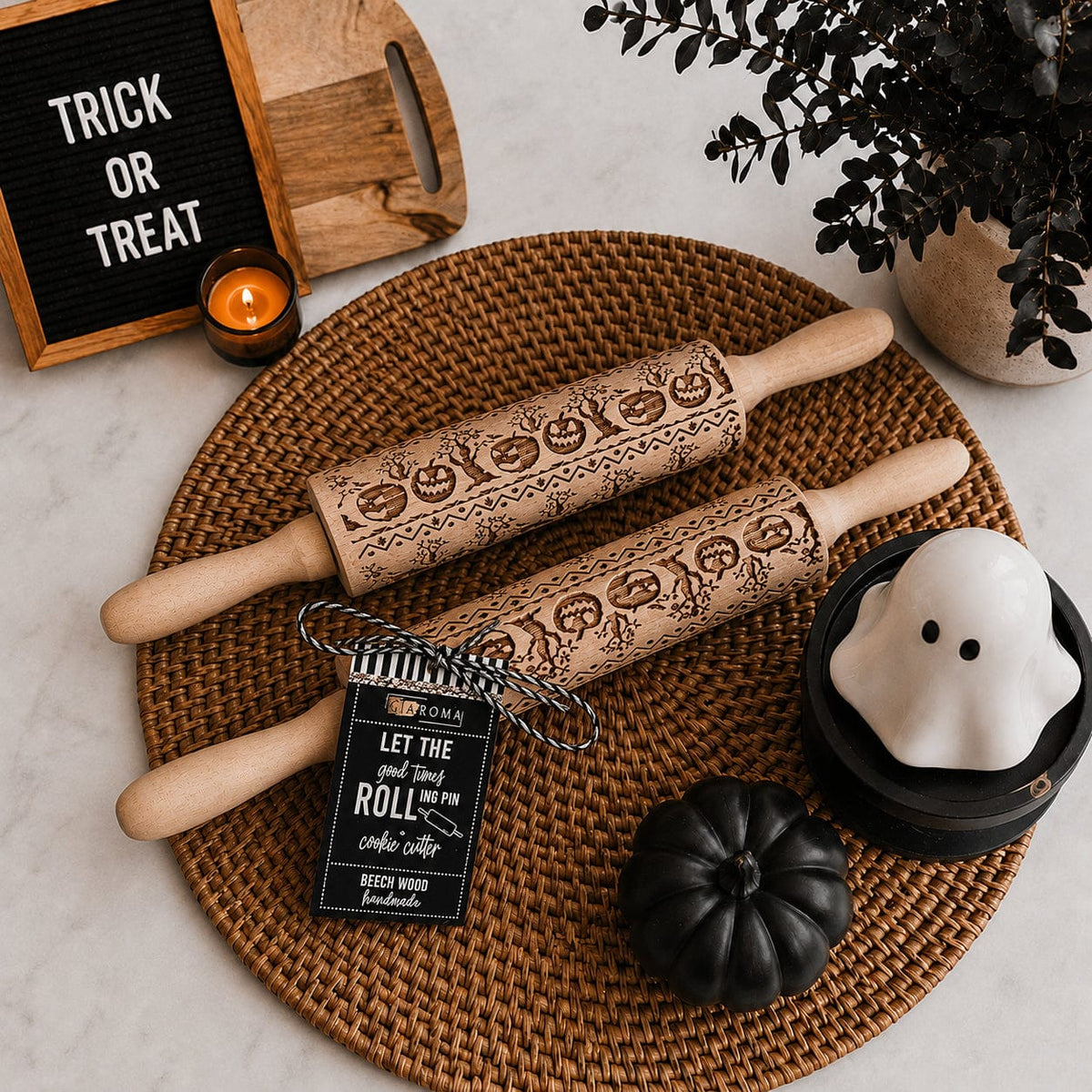 Gia Roma Rolling Pin, Kitchen Tools Halloween Rolling Pin Set