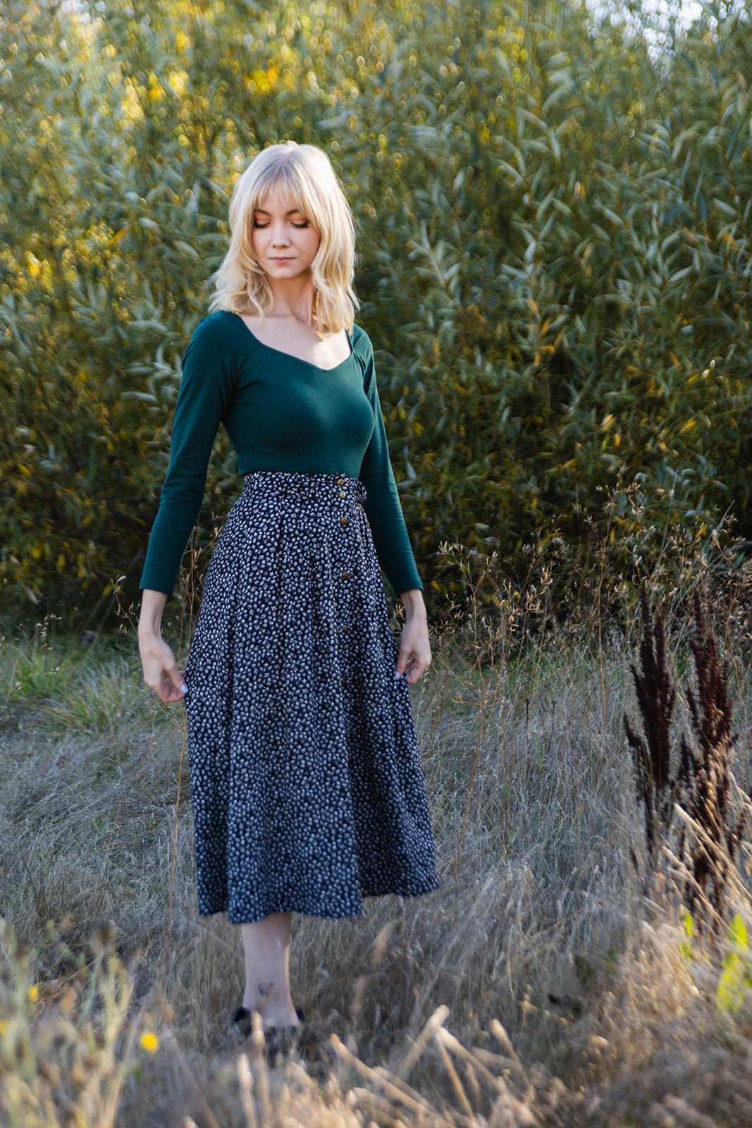 Field Day Skirt Trices Skirt in Black Floral