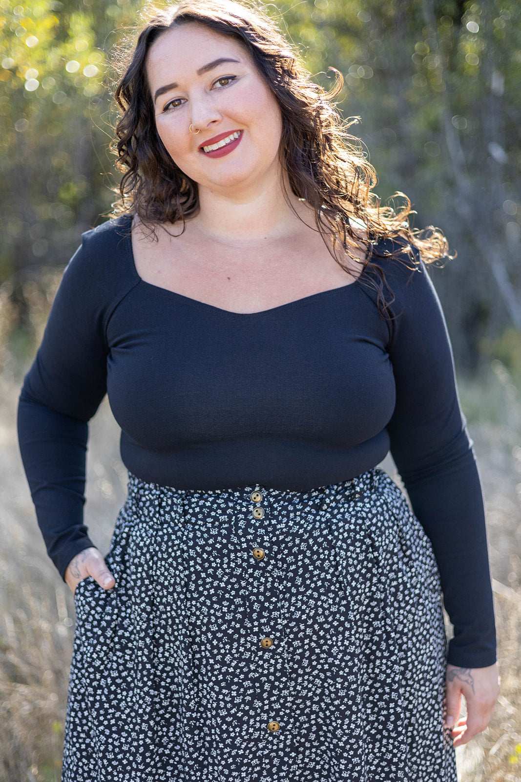 Field Day Skirt Trices Skirt in Black Floral