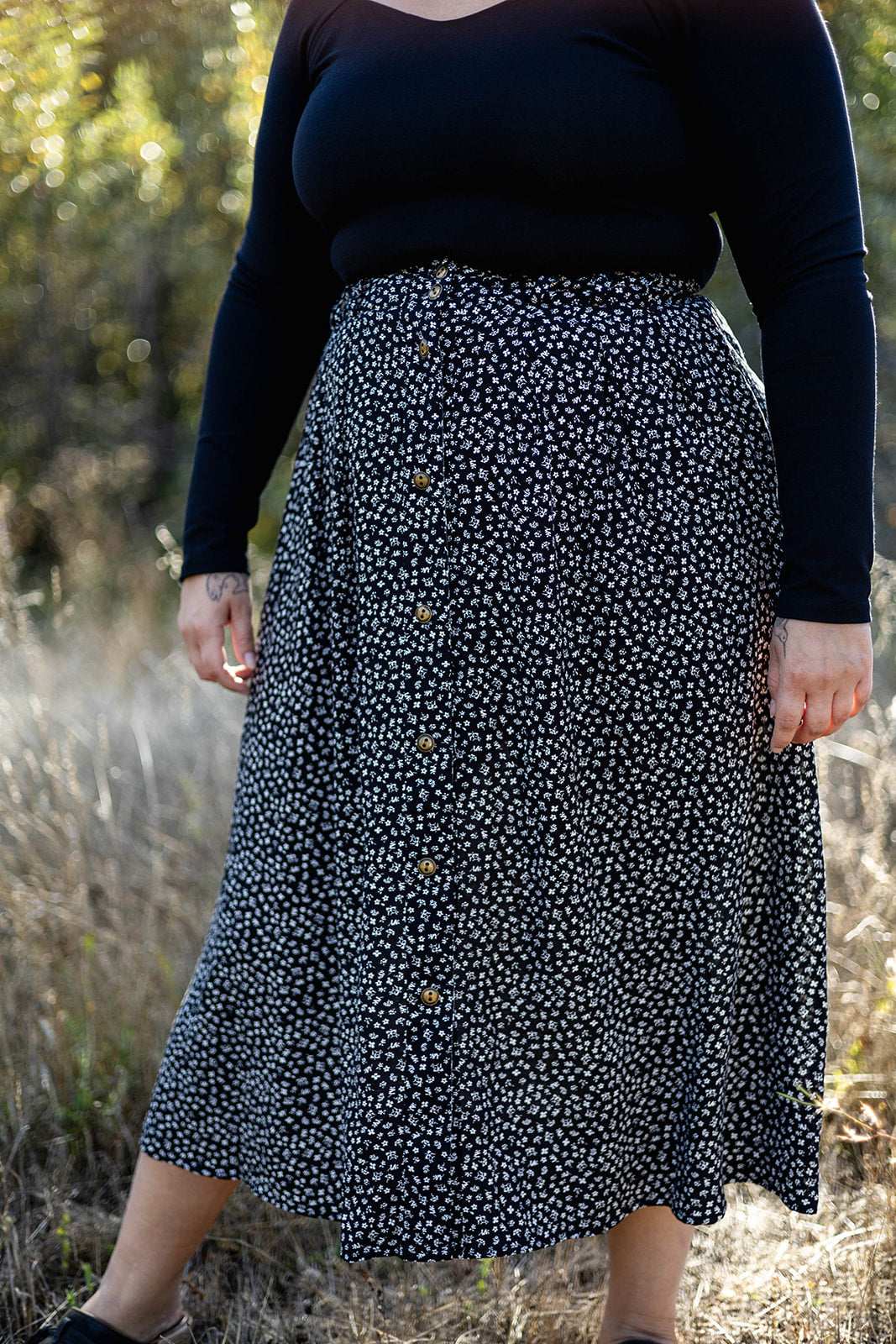 Field Day Skirt Trices Skirt in Black Floral