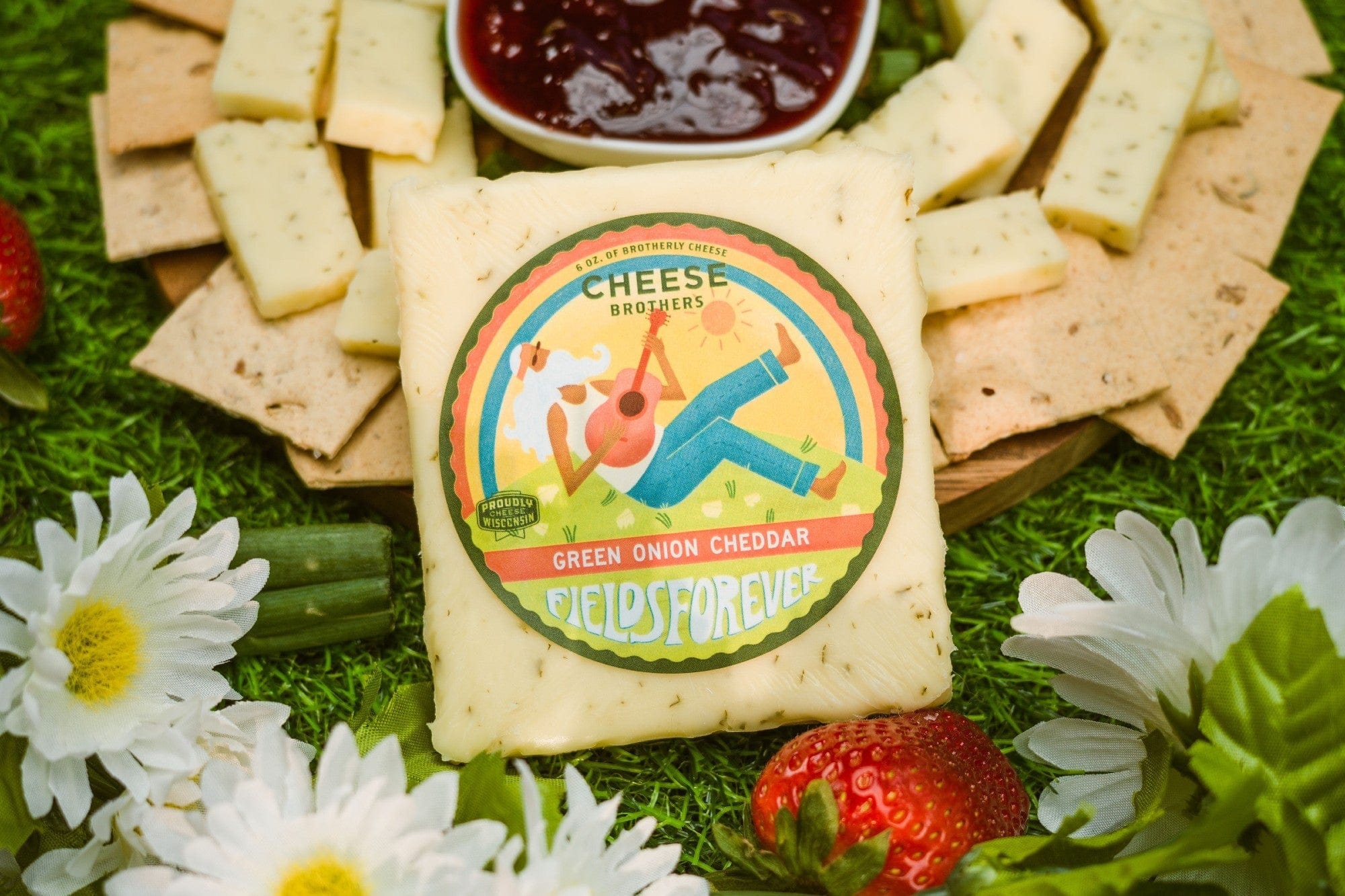 Cheese Brothers, Inc. Cheddar Cheese "Fields Forever" Green Onion Cheddar
