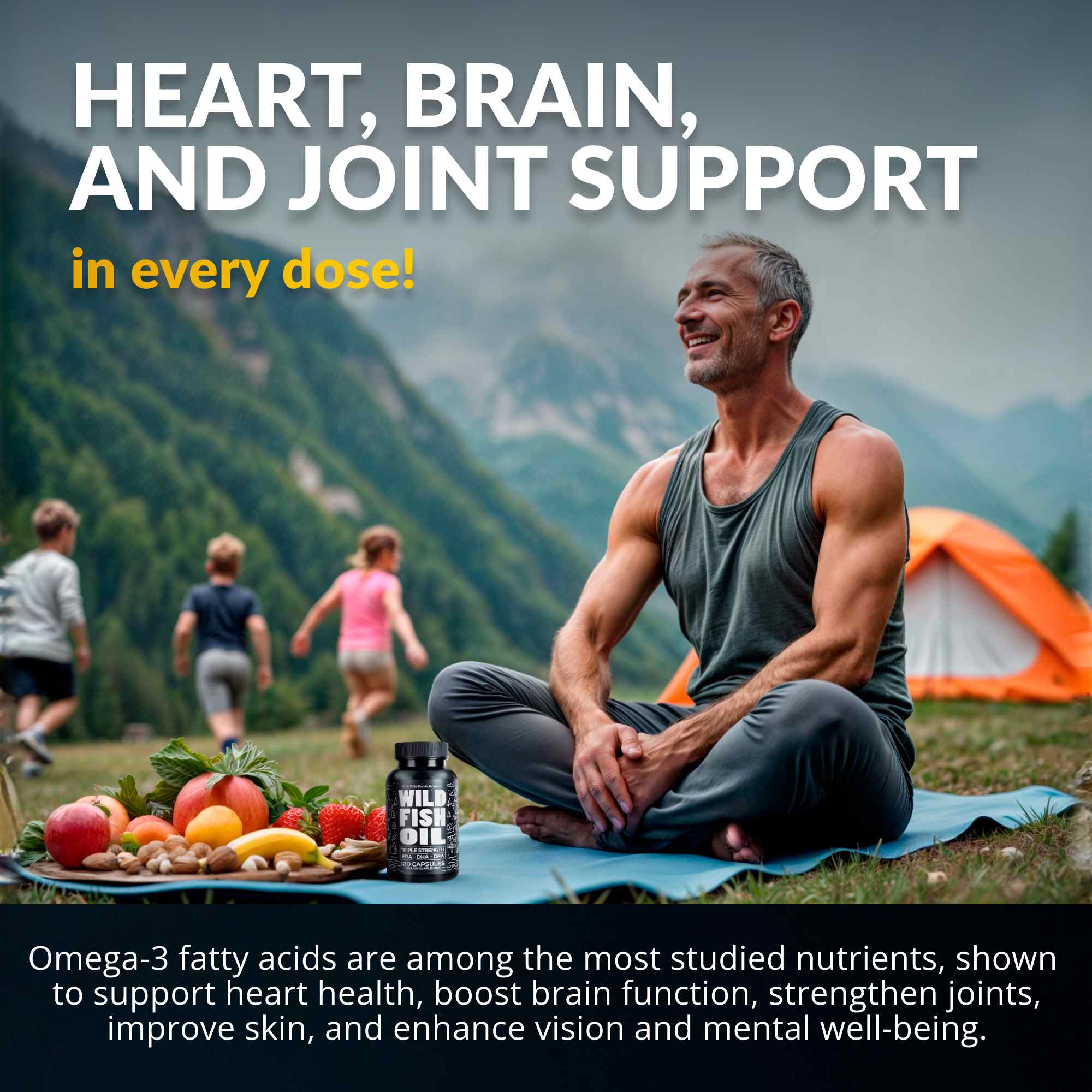 Fish Oil Capsules, 60 servings – Omega-3 for Heart Health & Cognitive Function - My American Goods