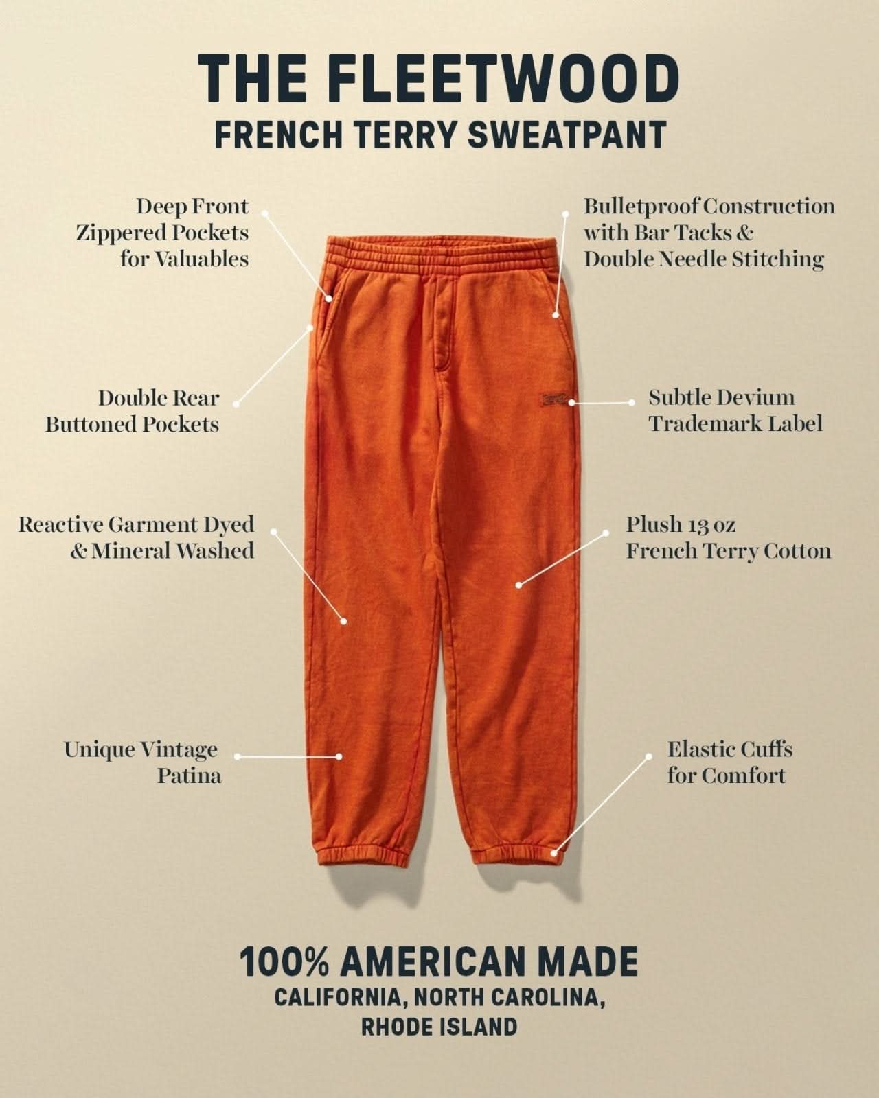 Fleetwood French Terry Sweatpant - My American Goods