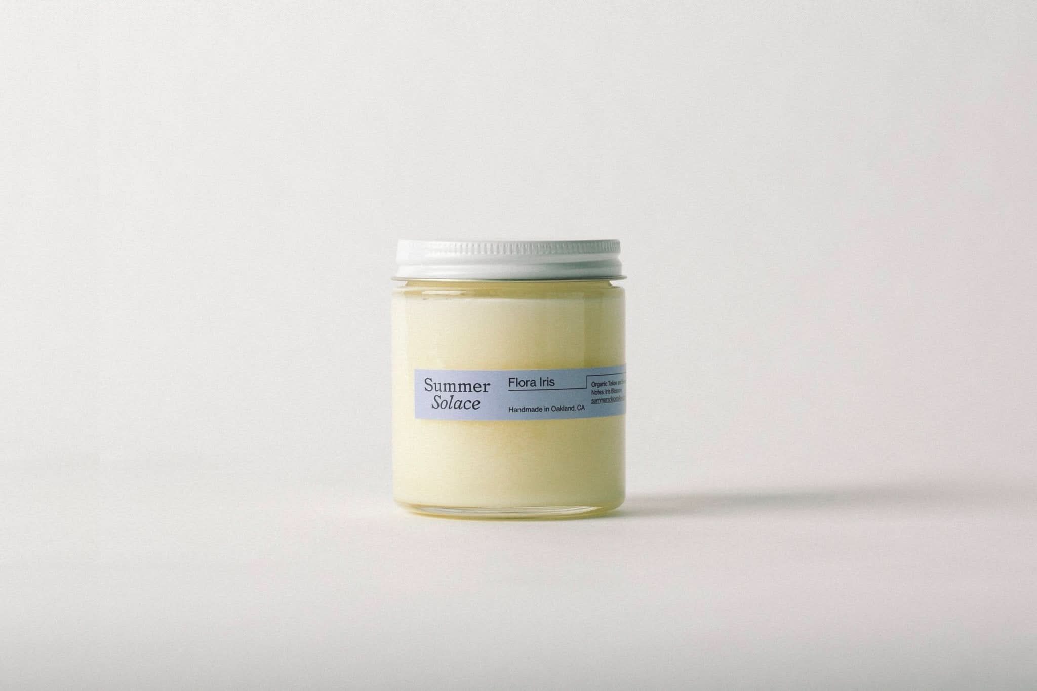 Summer Solace Tallow Tallow Candle Flora Iris – Travel Candle | Orris Root & Palo Santo