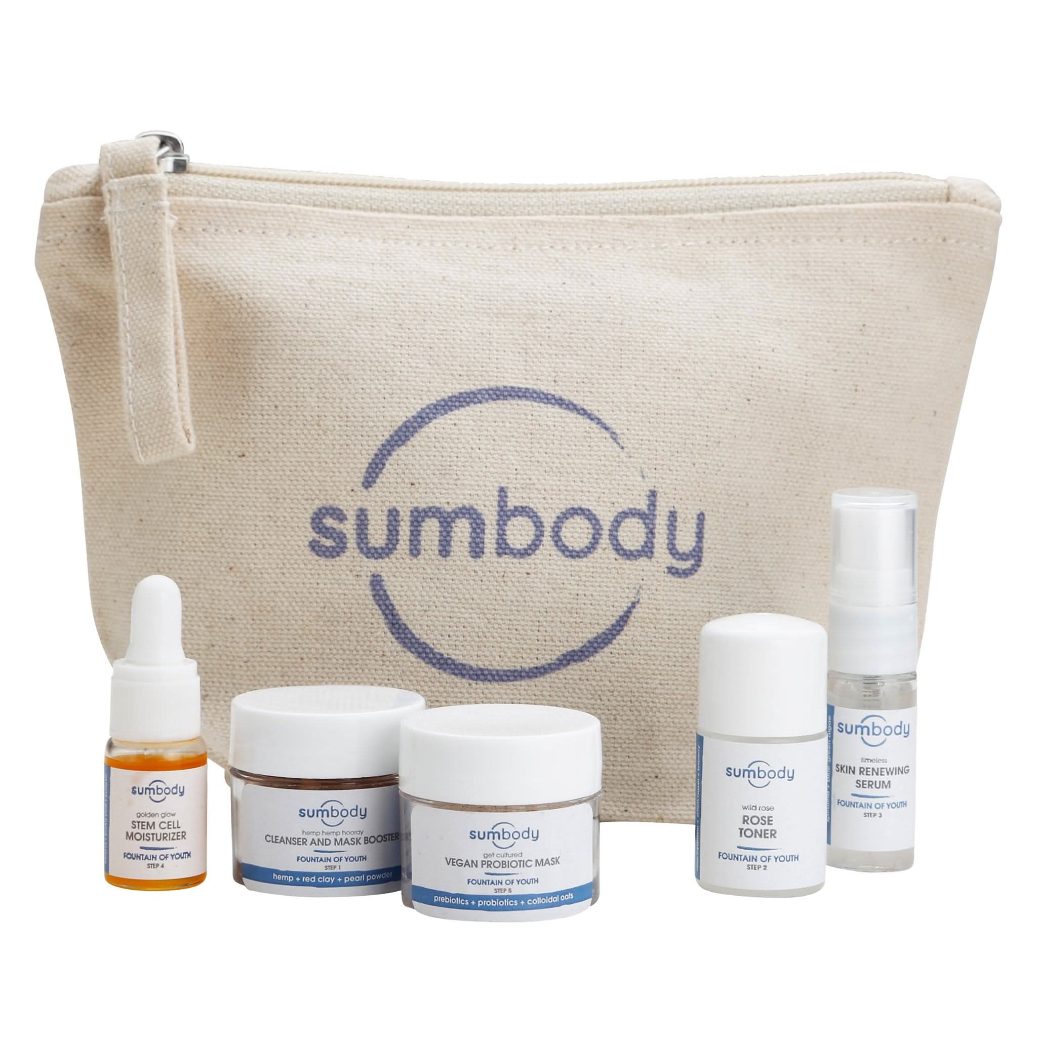 Sumbody Skincare 5 Steps to Perfect Skin Fountain of Youth Mini Kit