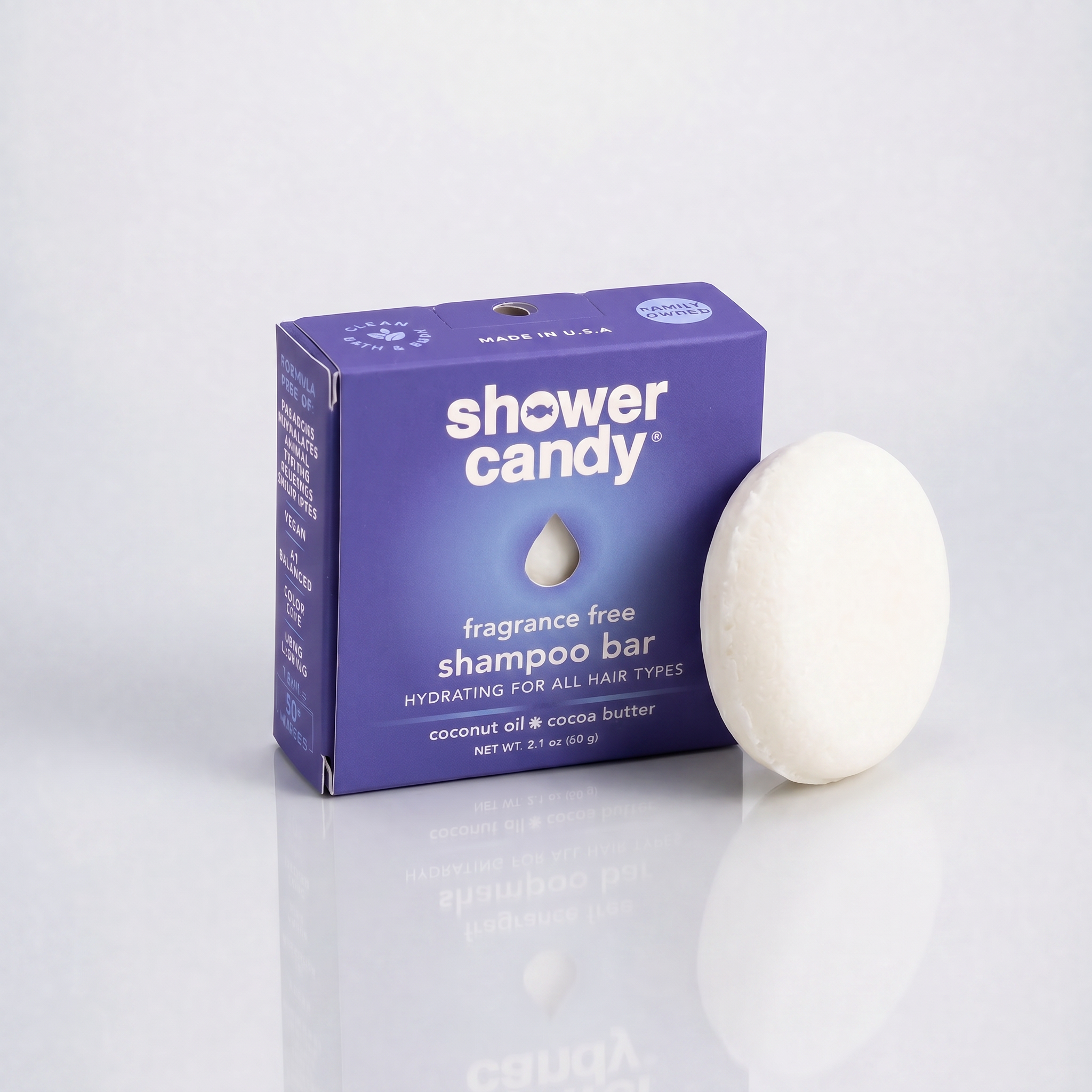 Fragrance Free Shampoo Bar | Shower Candy – Hydrating for All Hair Types