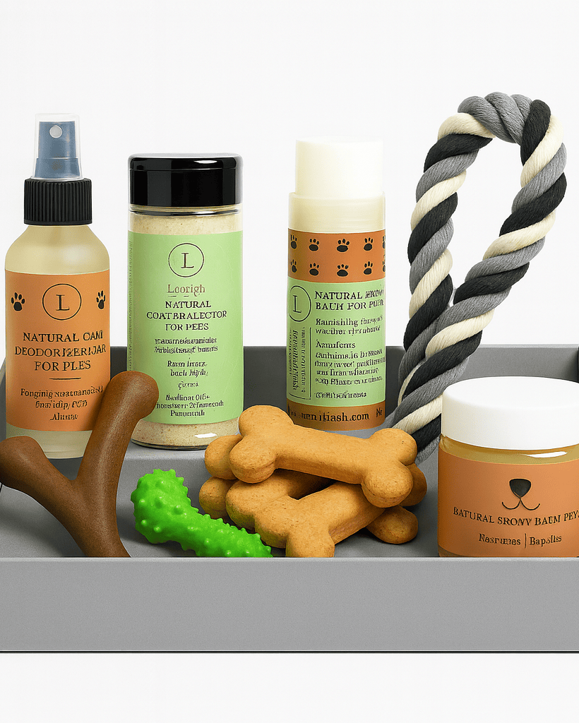 Pet Pampering Gift Box -All-Natural Pet Wellness Kit – Soothing Balms & Herbal Coat Powder - My American Goods
