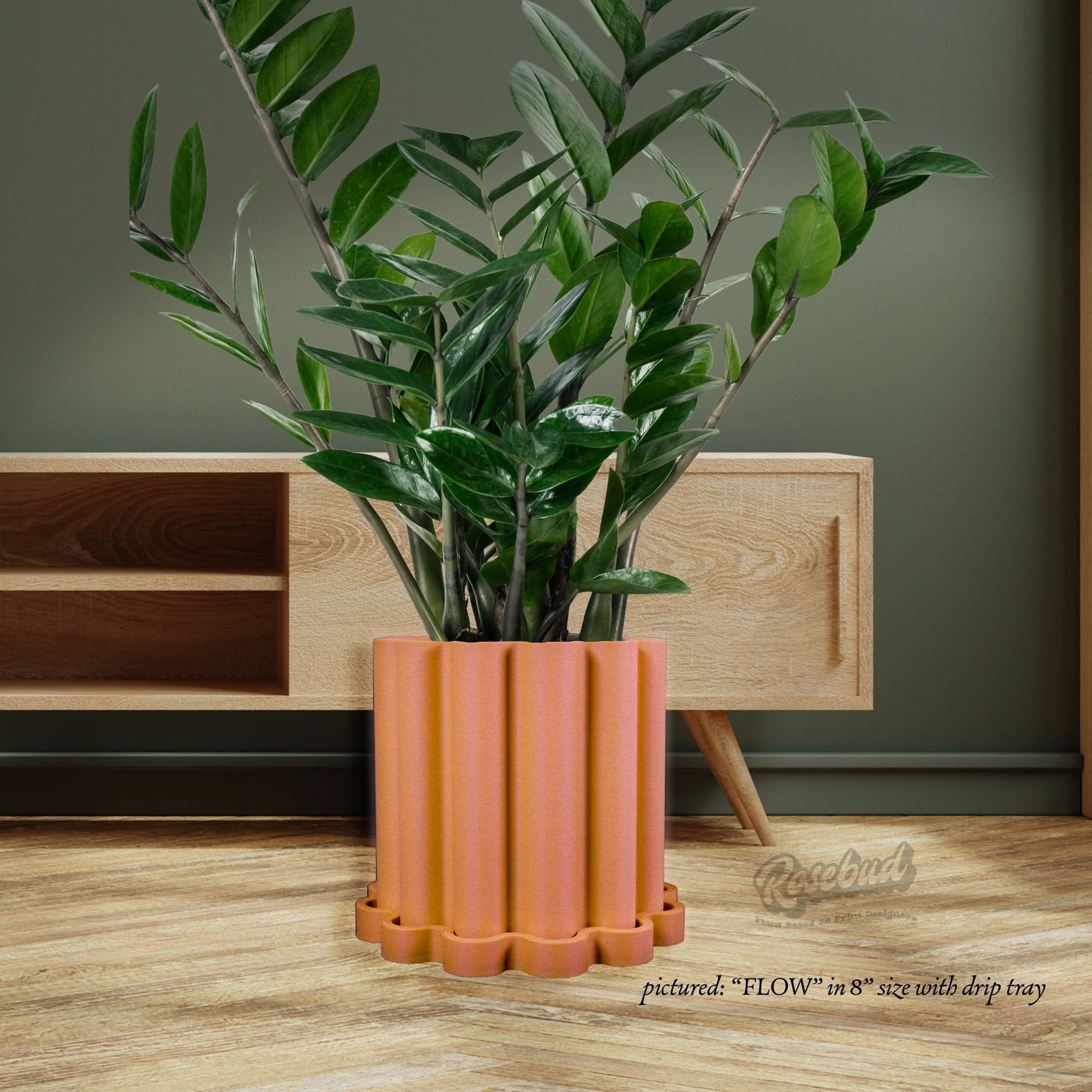 Rosebud HomeGoods Home & Garden Funky Flow Planter with Drainage and Unique Tray