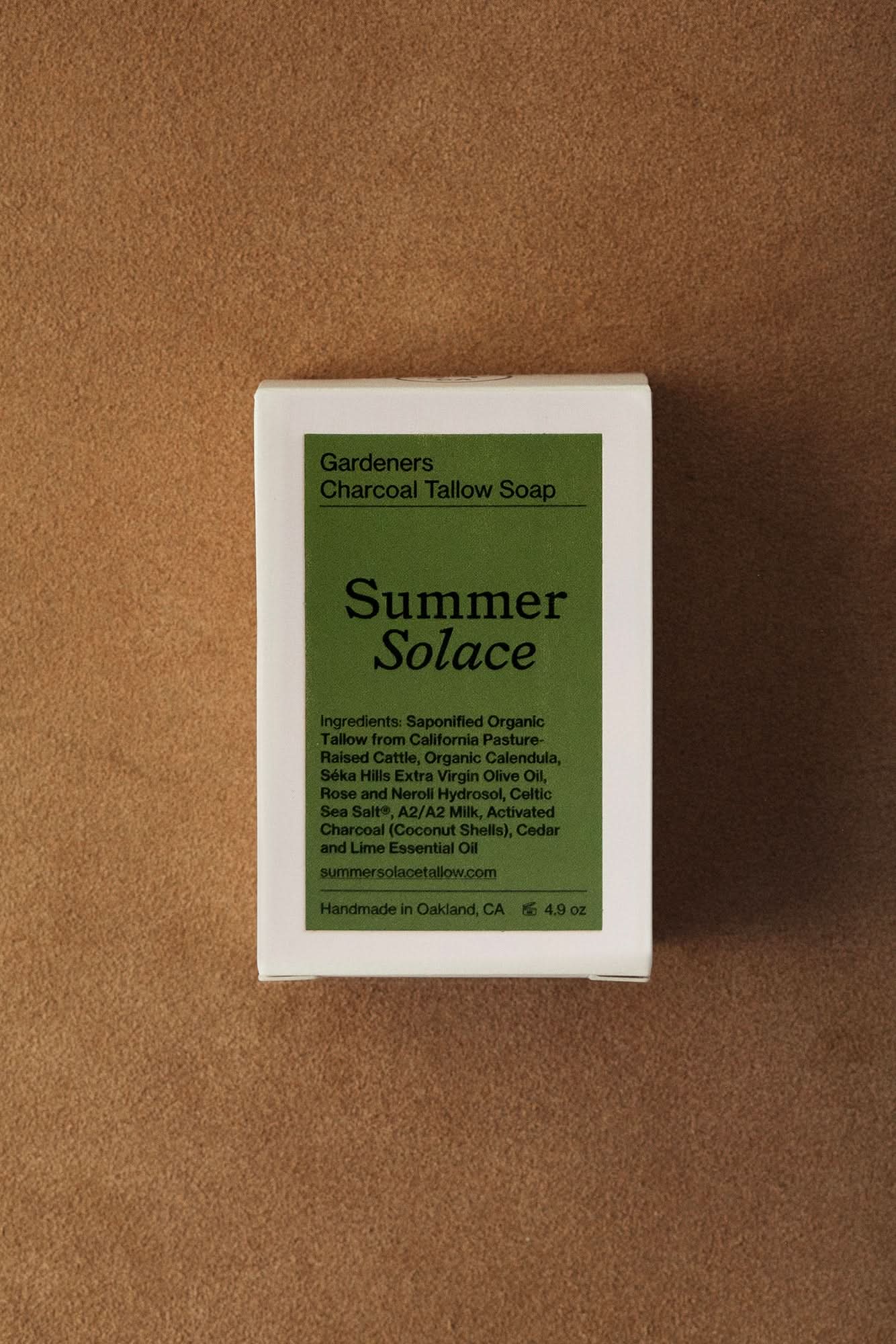 Summer Solace Tallow Tallow Soap Gardener’s Charcoal Soap – Deep Cleansing Bar | Cedar & Lime