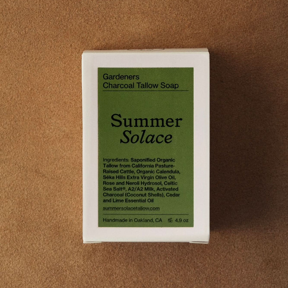 Summer Solace Tallow Tallow Soap Gardener’s Charcoal Soap – Deep Cleansing Bar | Cedar & Lime