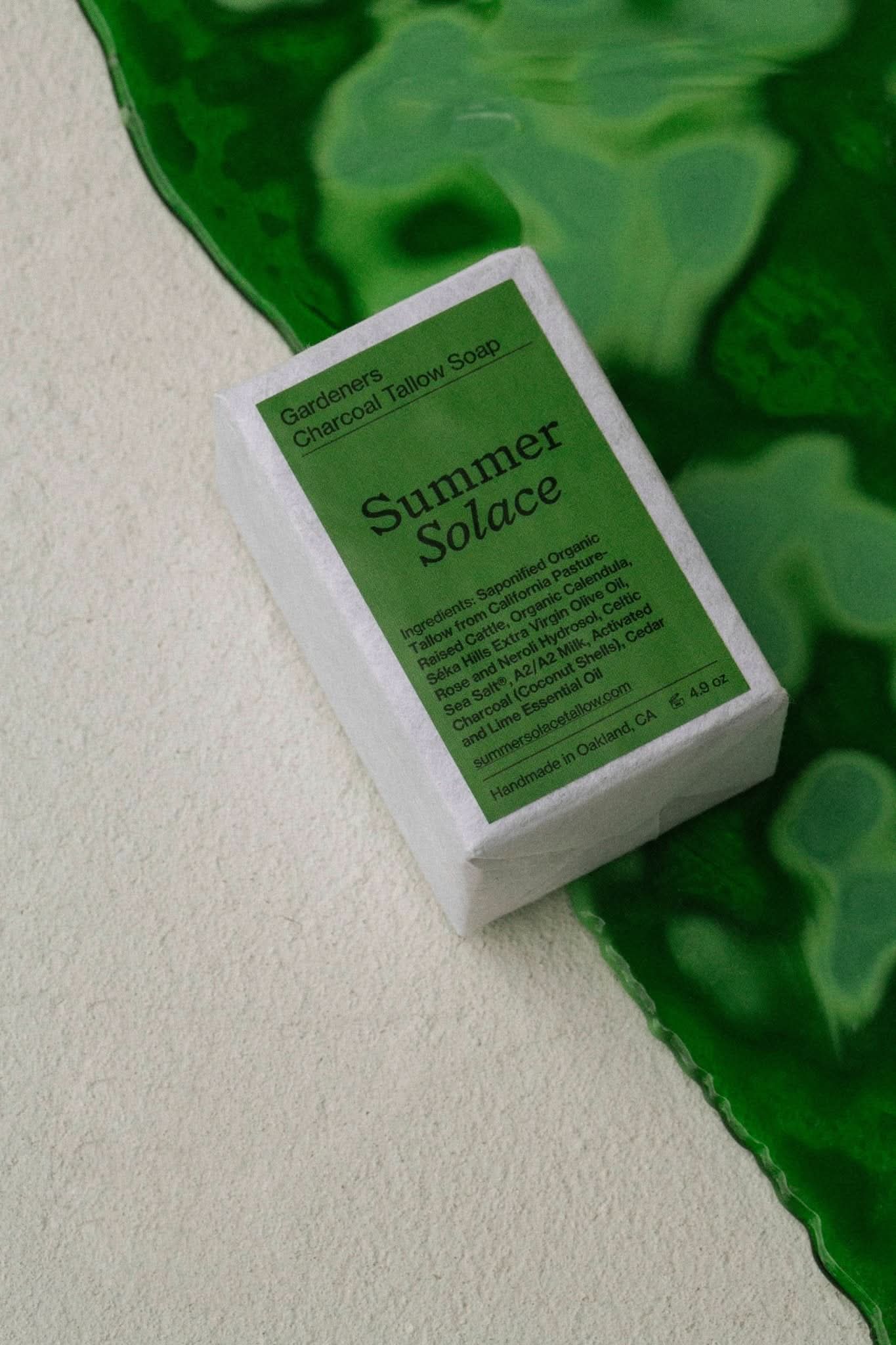 Summer Solace Tallow Tallow Soap Gardener’s Charcoal Soap – Deep Cleansing Bar | Cedar & Lime