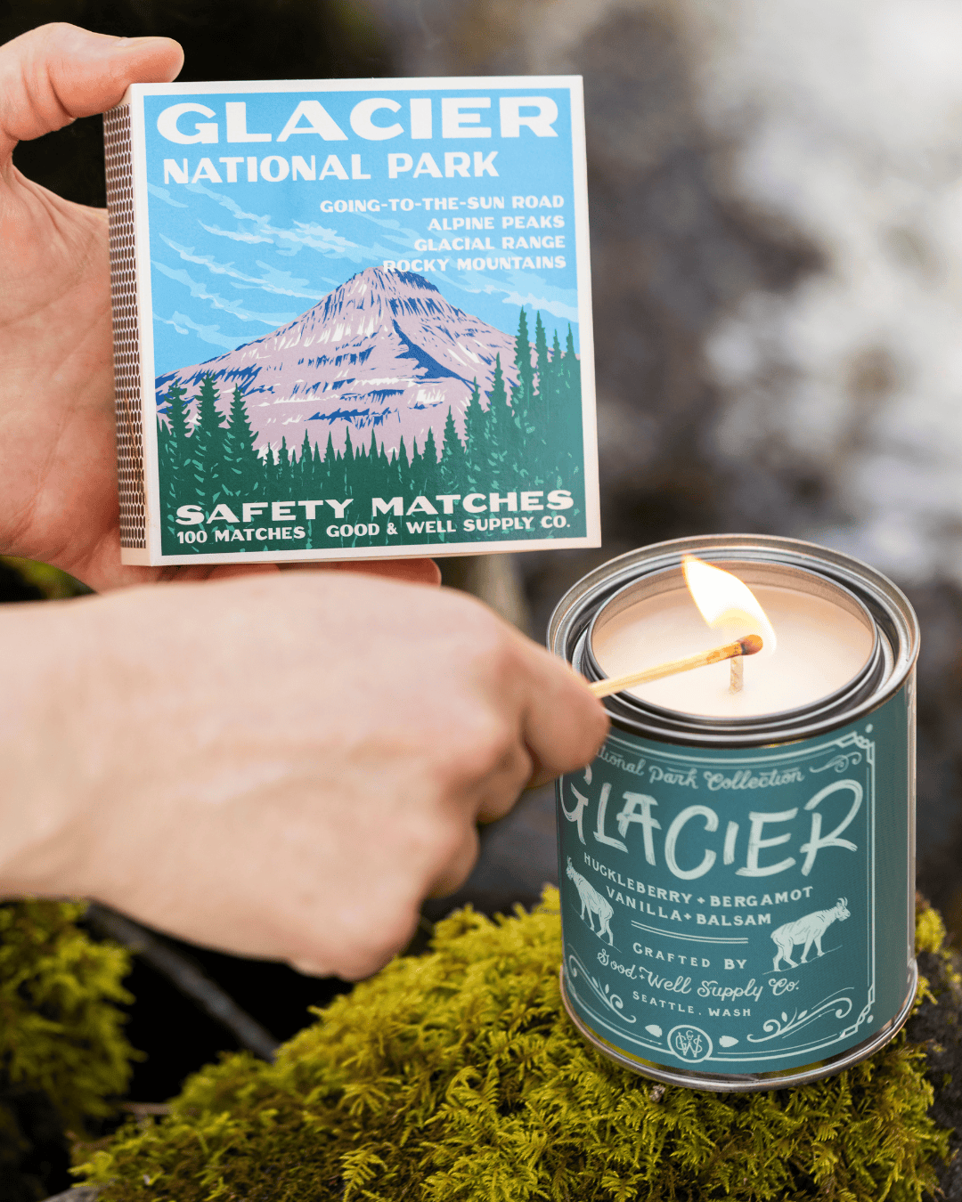 Good & Well Supply Co. Glacier Vintage National Park Cabin Matches