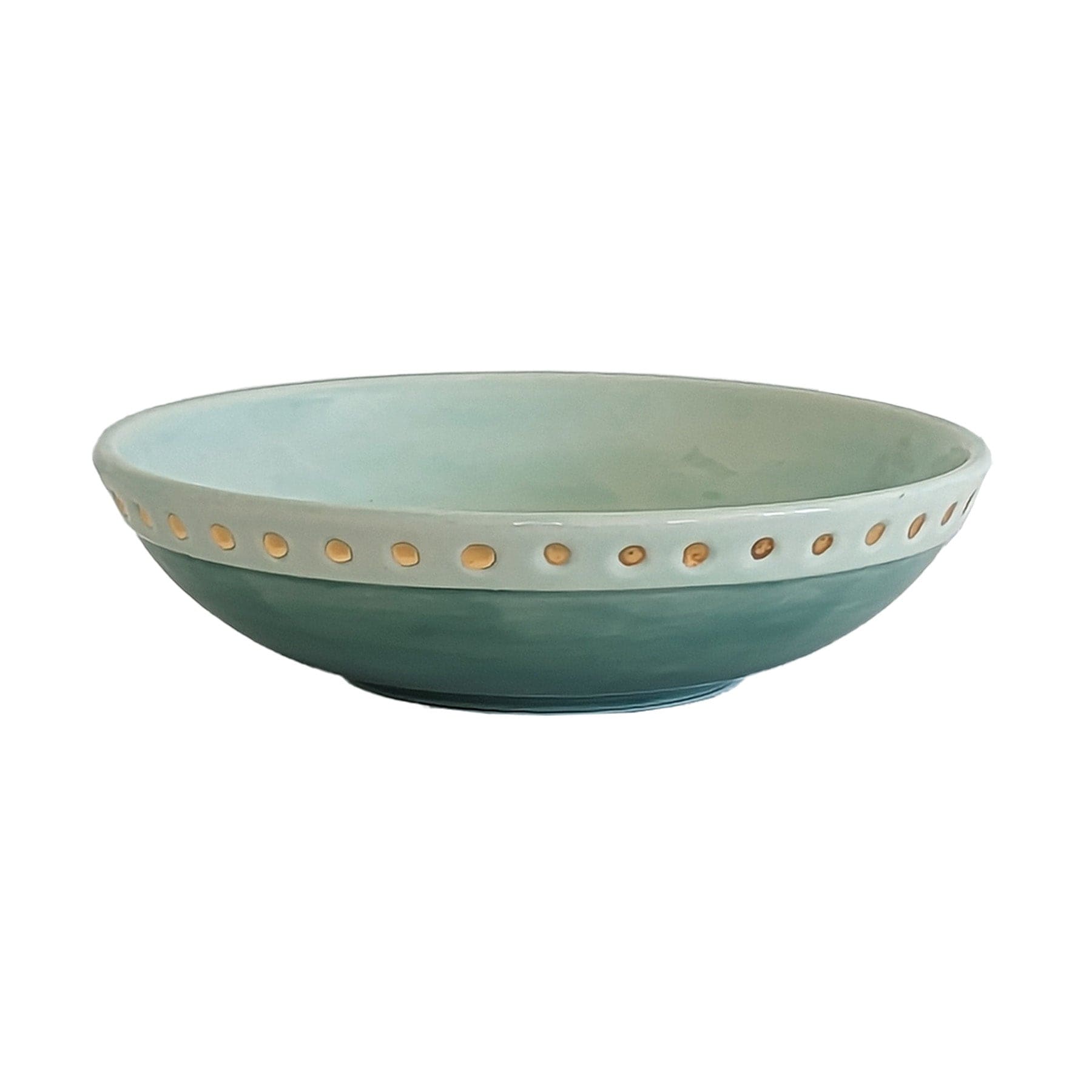 Ruby Clay Company Tray Bowl / Sea Glass Goddess Bowl with 22K Gold Accent