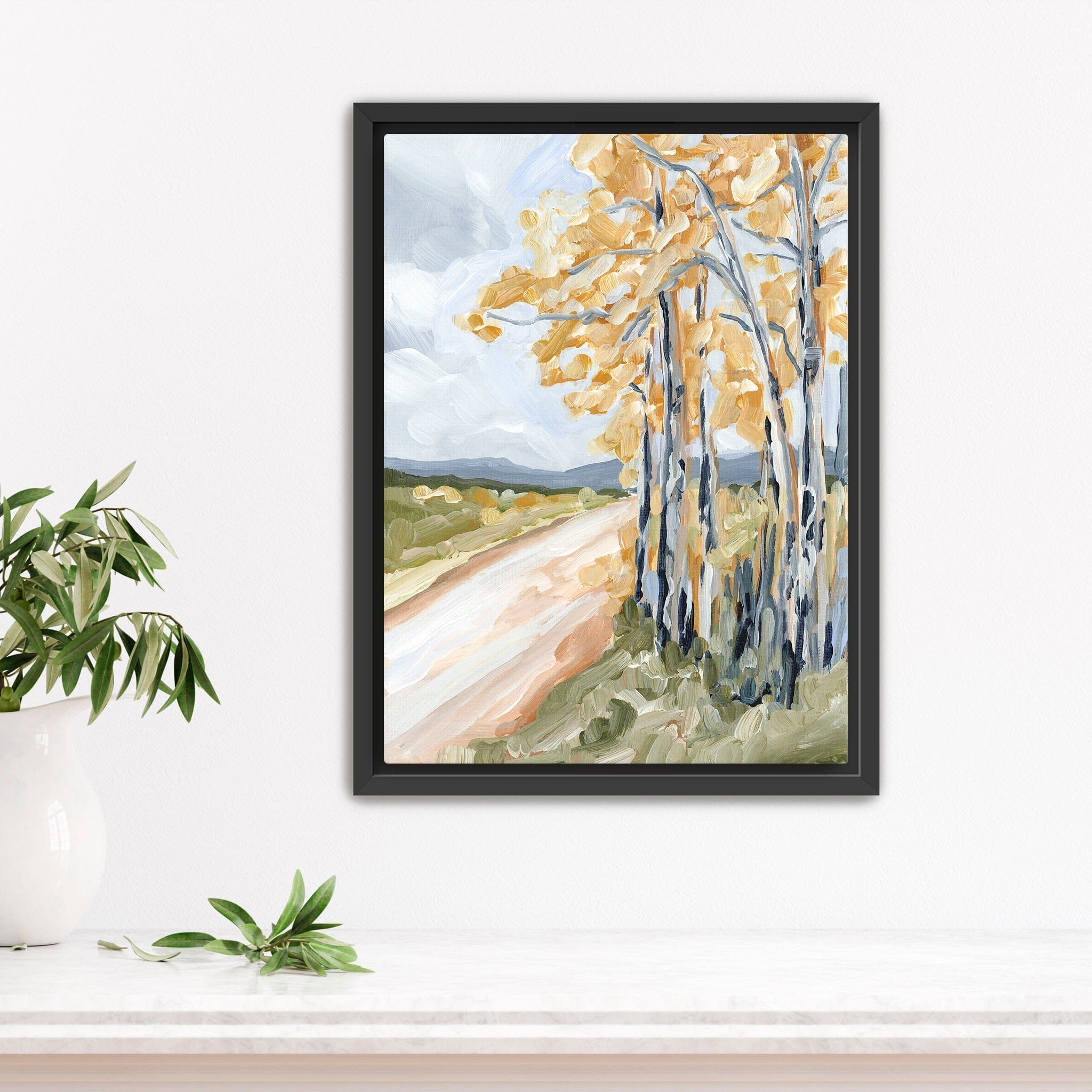 Katie Garrison Art Print Stretched Canvas / 8x10 in / Black Frame "Golden Afternoon" Art Print