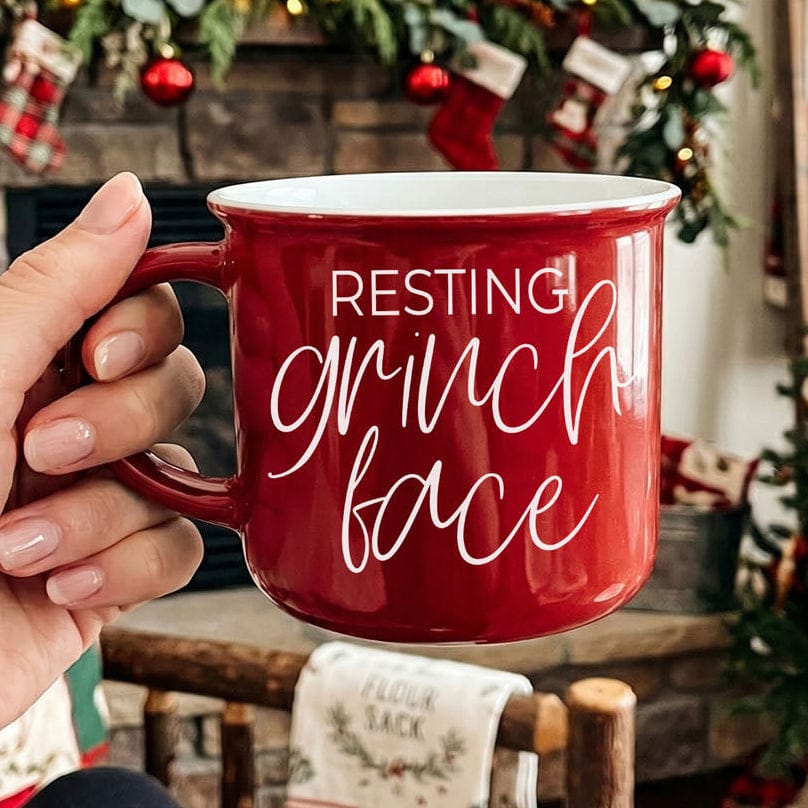 Gia Roma Coffee Mug, Red Grinch Face Mug