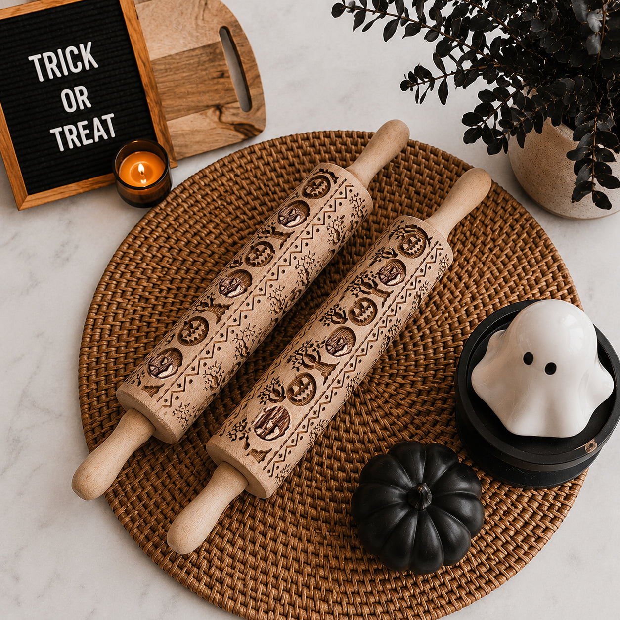 Gia Roma Rolling Pin, Kitchen Tools Halloween Rolling Pin Set