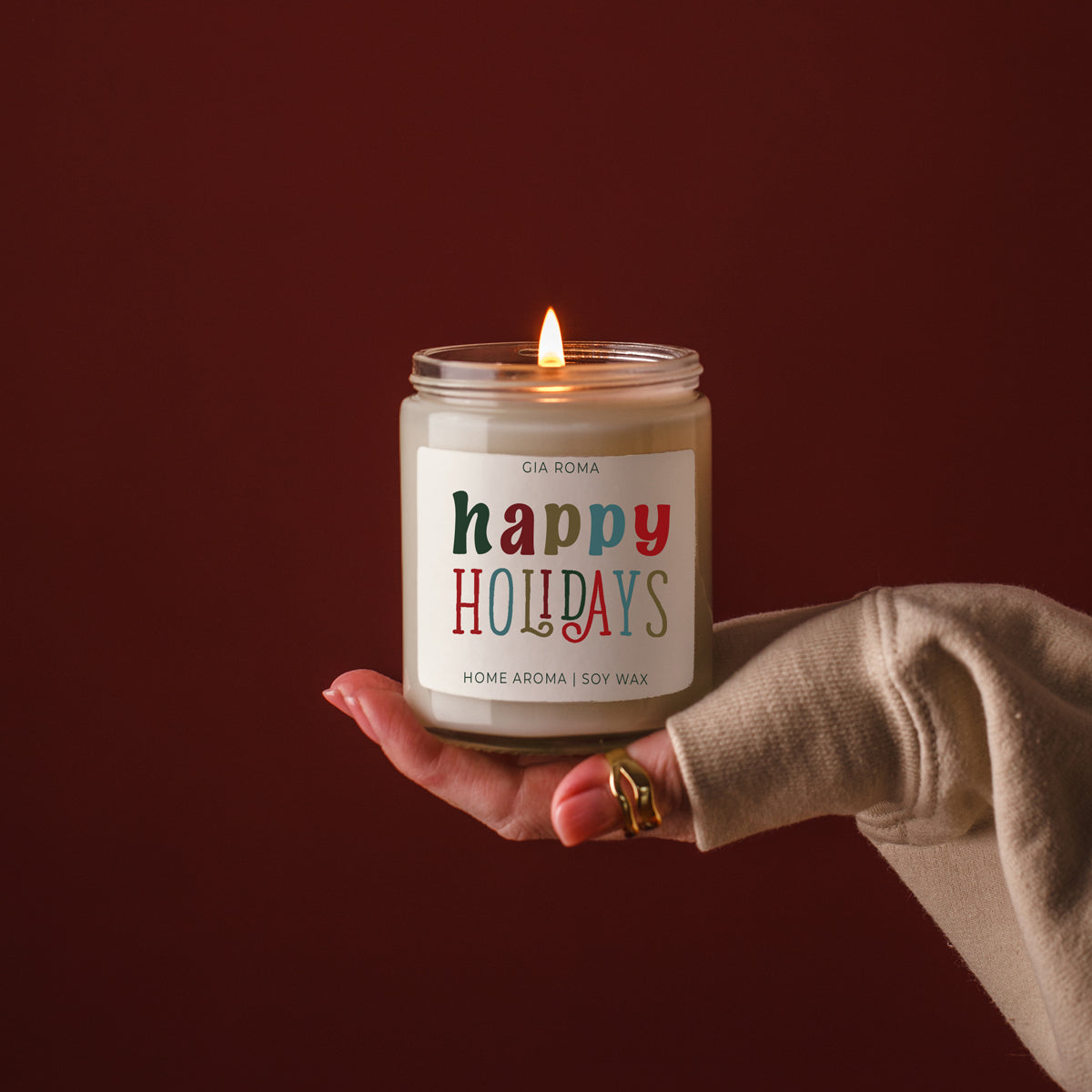 Happy Holiday Candle