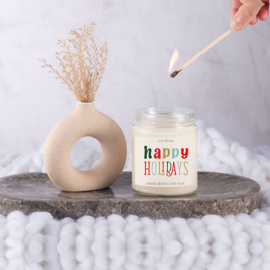Happy Holiday Candle - My American Goods