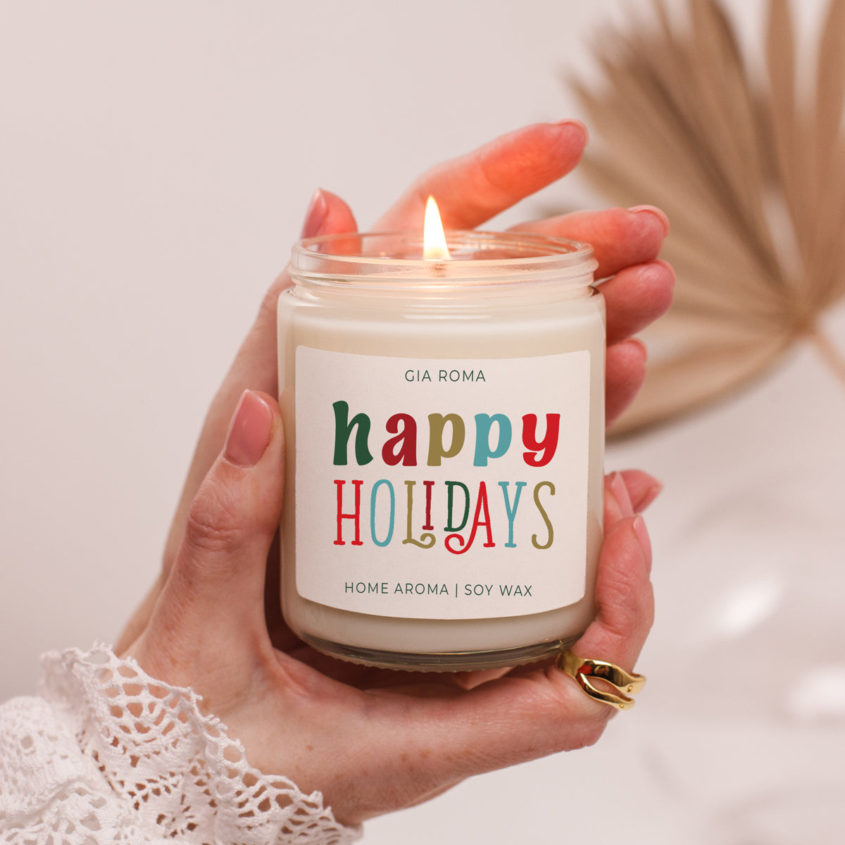 Happy Holiday Candle