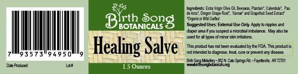 Birth Song Botanicals Co. Skin Care Default Herbal Salve with Calendula & Plantain – Multi-Purpose Skin Balm (1.5 oz)