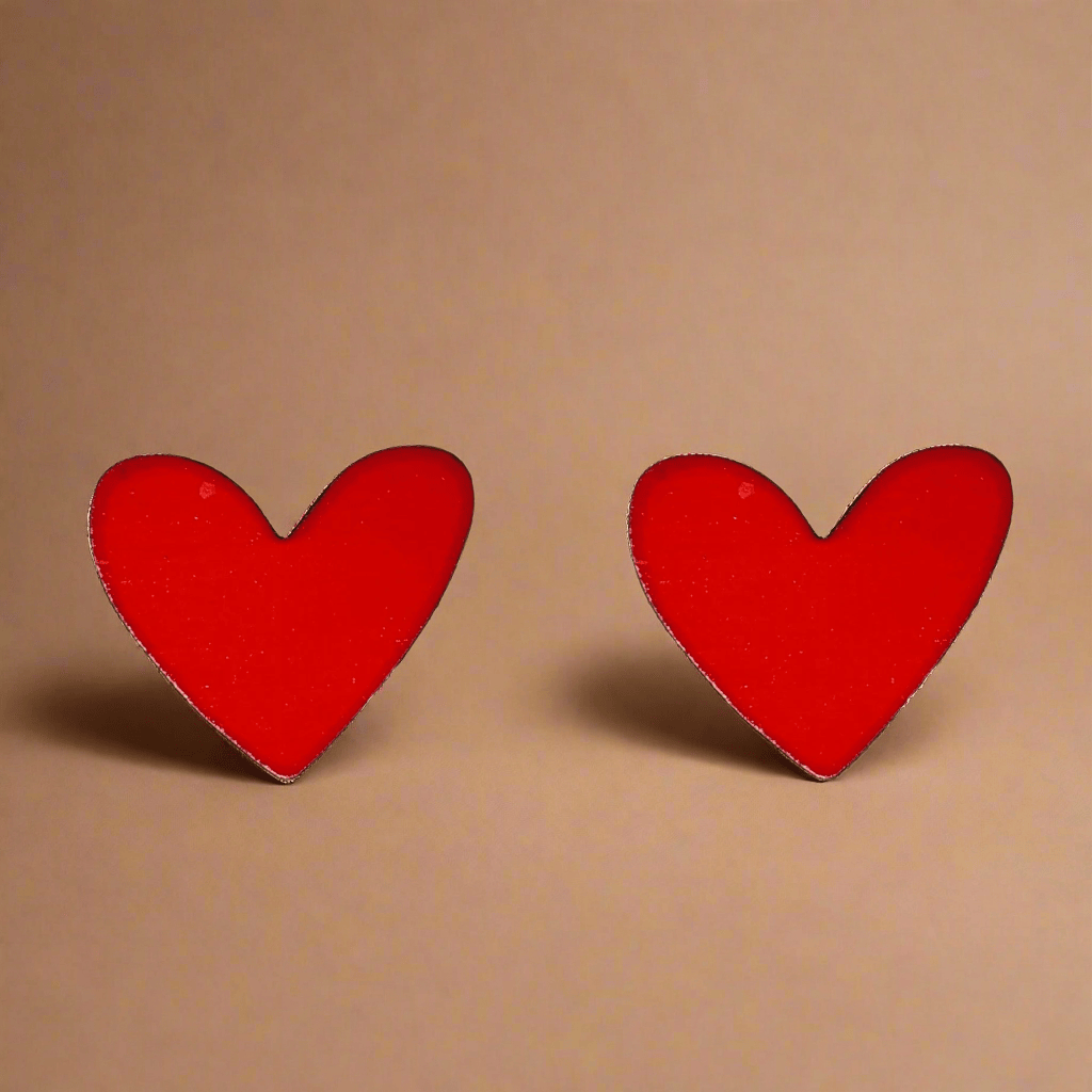 Red Heart Studs - My American Goods