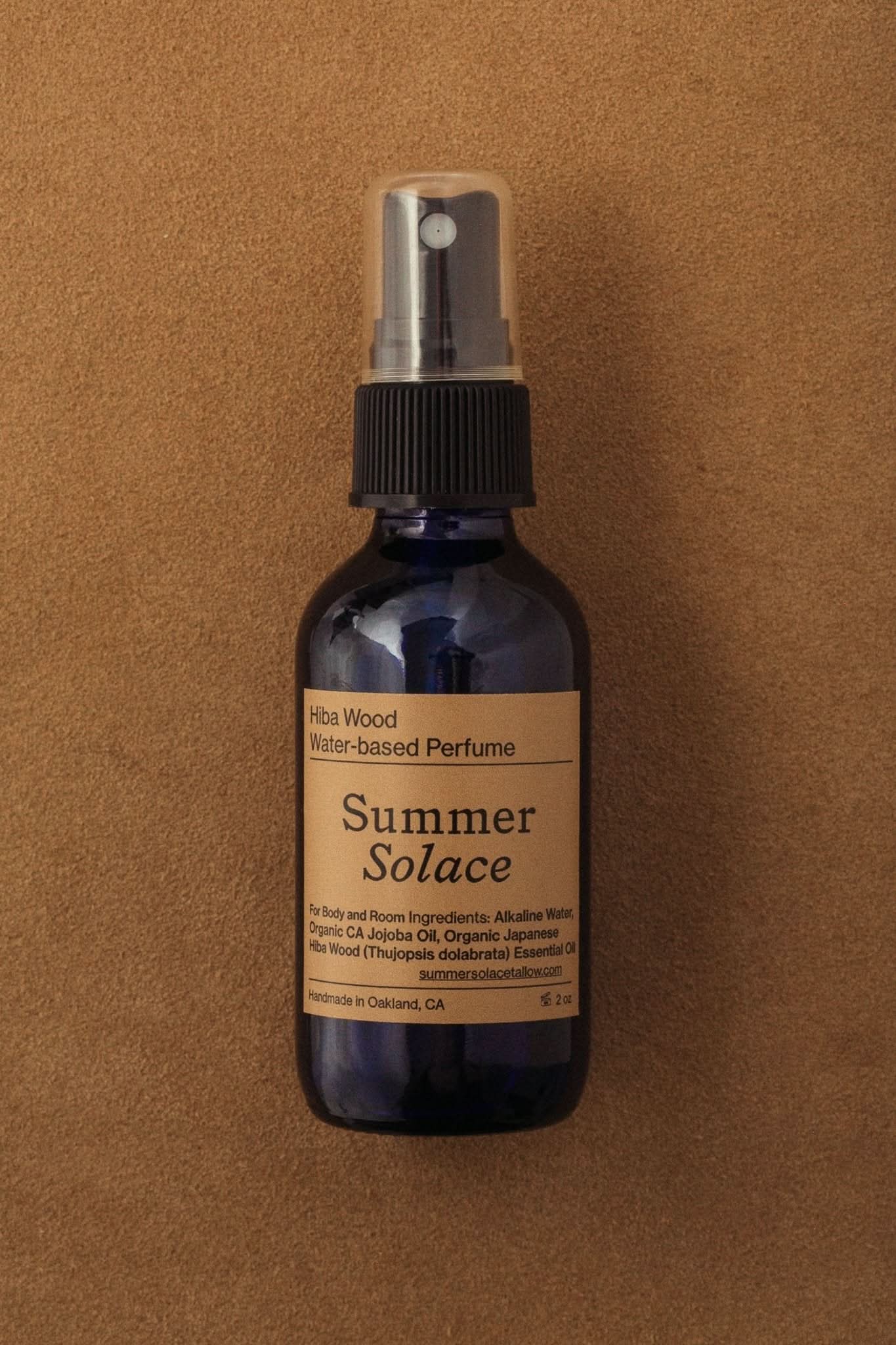 Summer Solace Tallow Perfume Hiba Wood & Red Cedar Leaf – Grounding Perfume Mist (Water-Based, Updated)