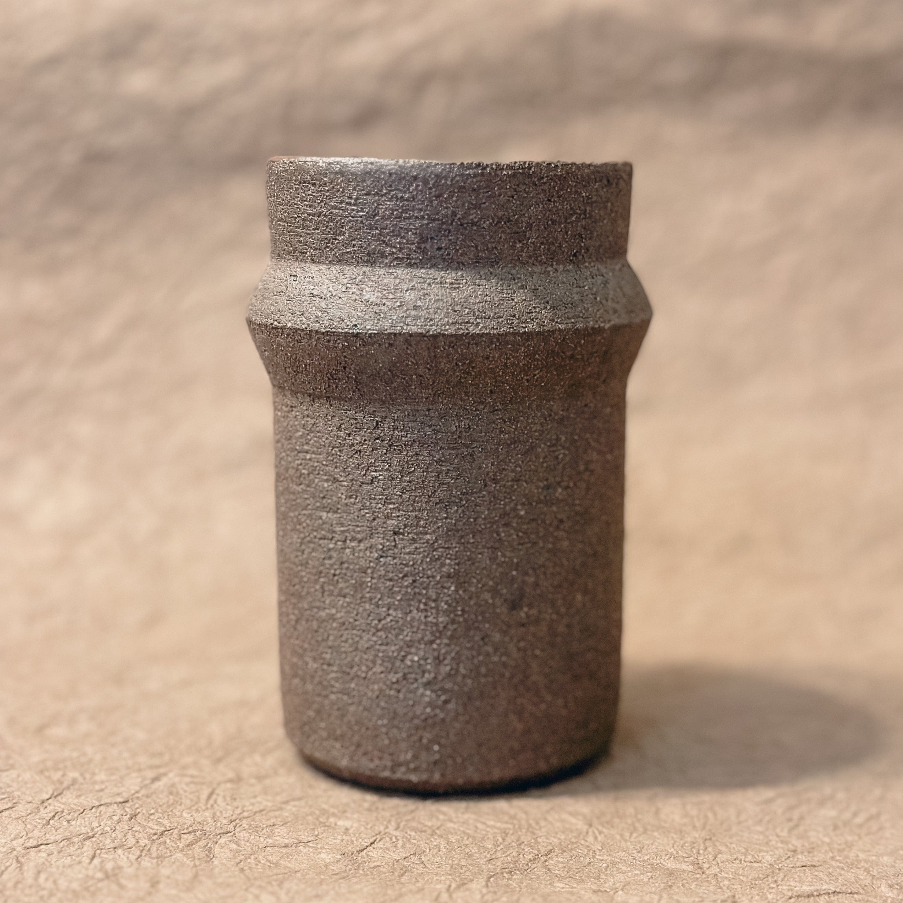 Olivia Snow Ceramics Tumbler top angle Saturn Ceramic Tumblers in Dark Brown
