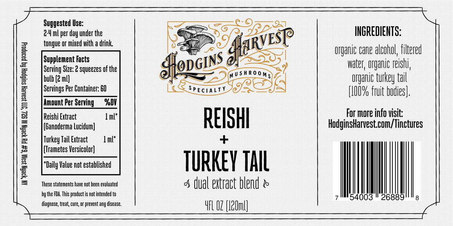 Reishi + Turkey Tail Dual Extract Tincture - My American Goods