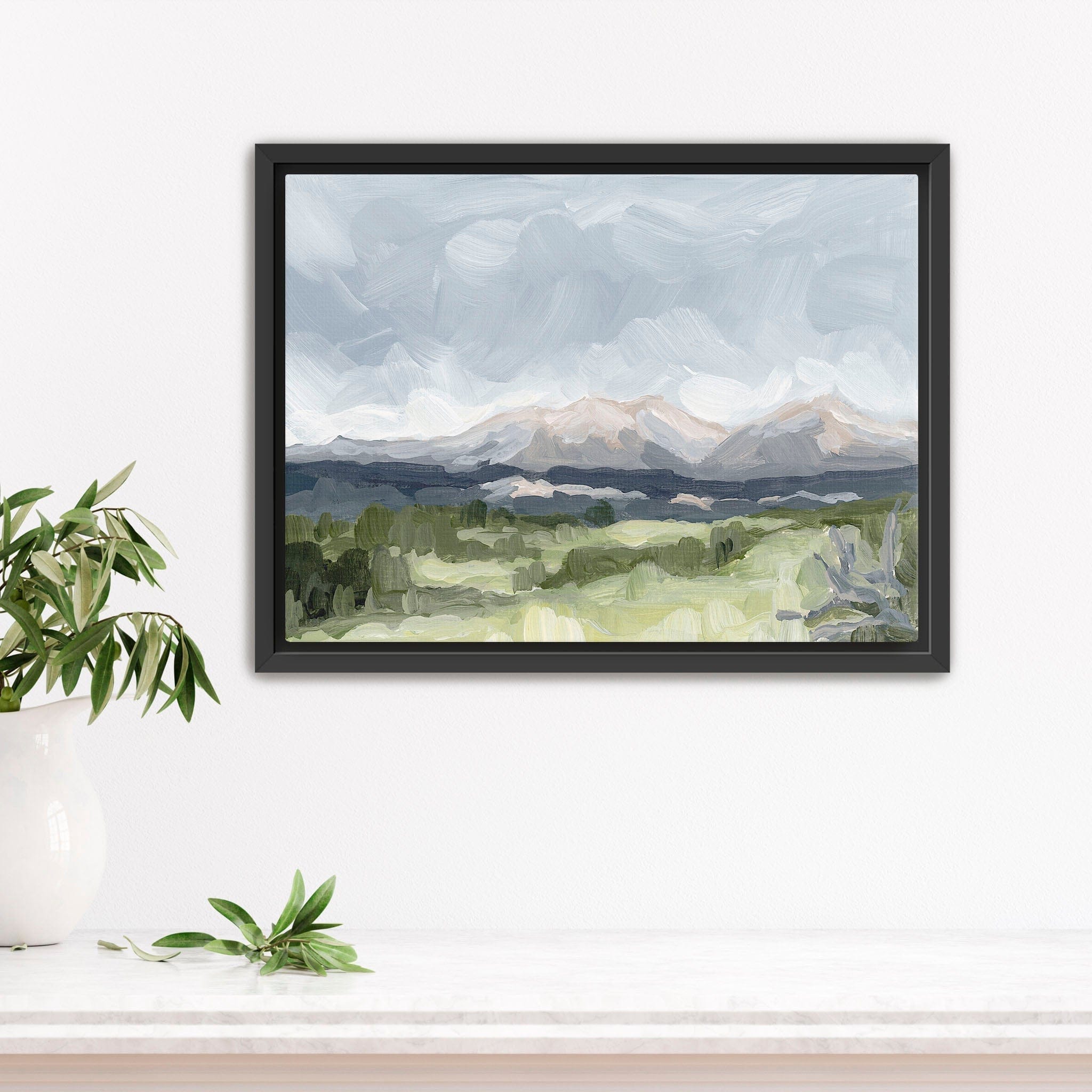 Katie Garrison Art Print Stretched Canvas / 8x10 in / Black Frame "Home in the Valley" Art Print