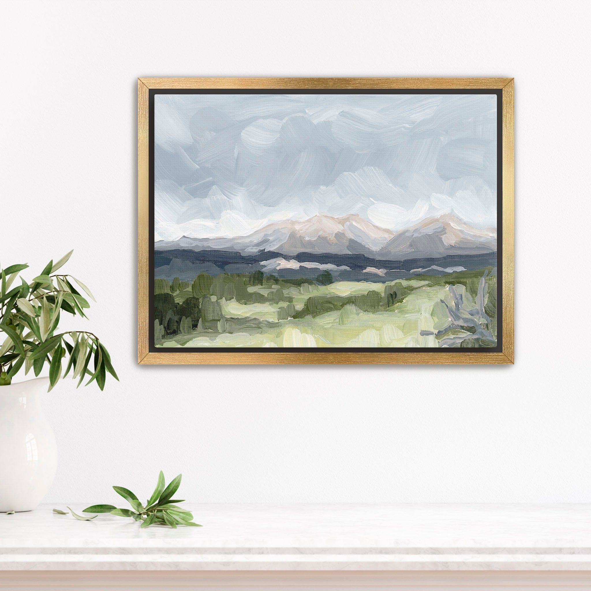 Katie Garrison Art Print Stretched Canvas / 8x10 in / Gold Frame "Home in the Valley" Art Print