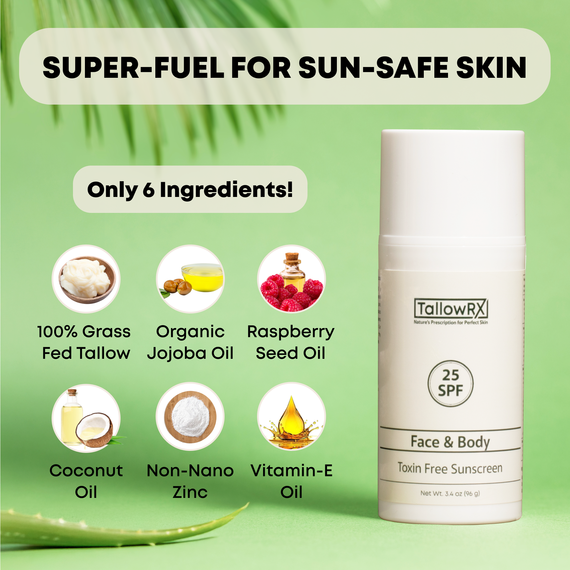 Tallow Mineral Sunscreen - 25 SPF - My American Goods