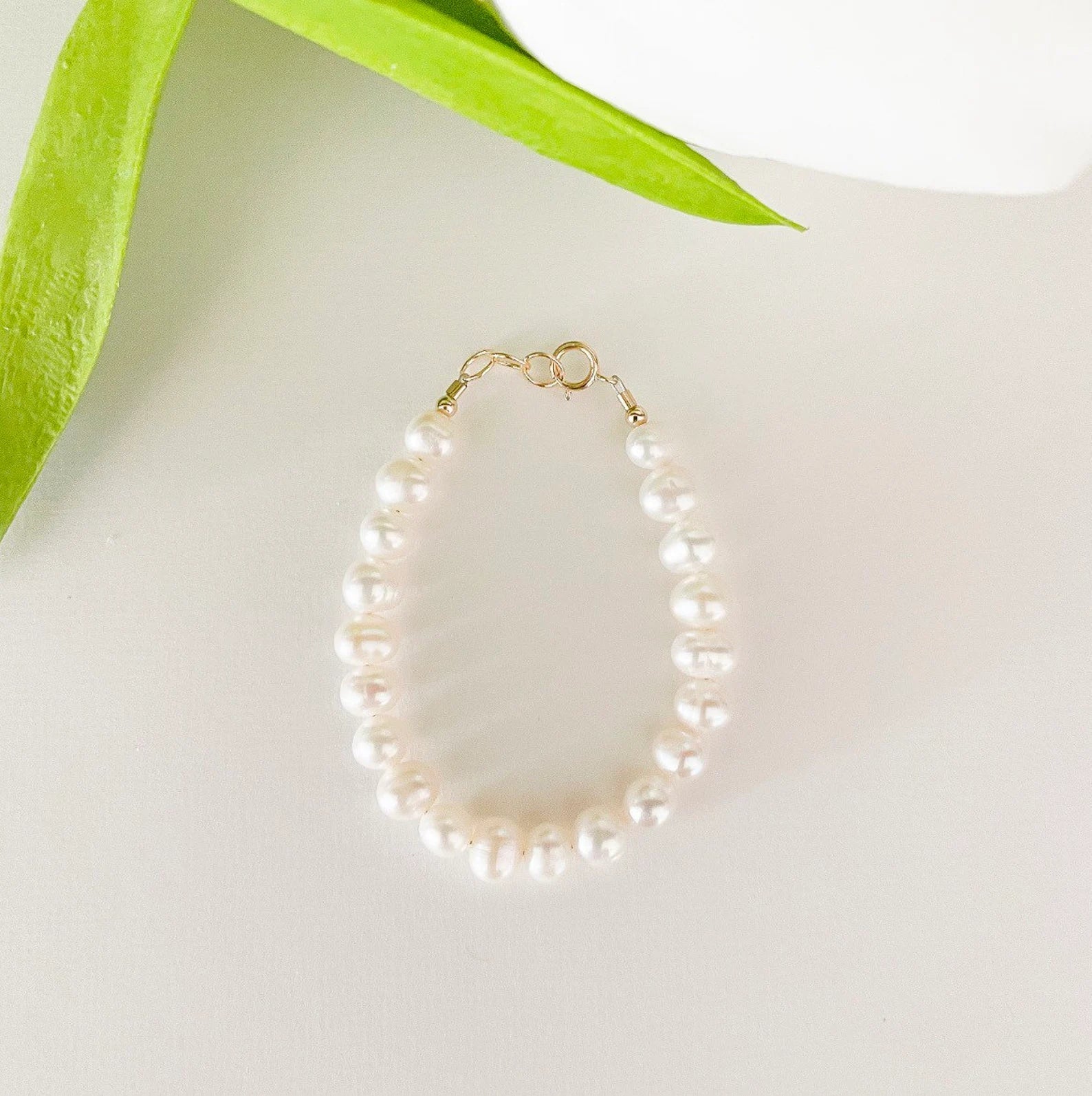 Gold-Filled Freshwater Pearl Baby Bracelet | Hypoallergenic Keepsake Gift | Matching Mommy & Me Jewelry