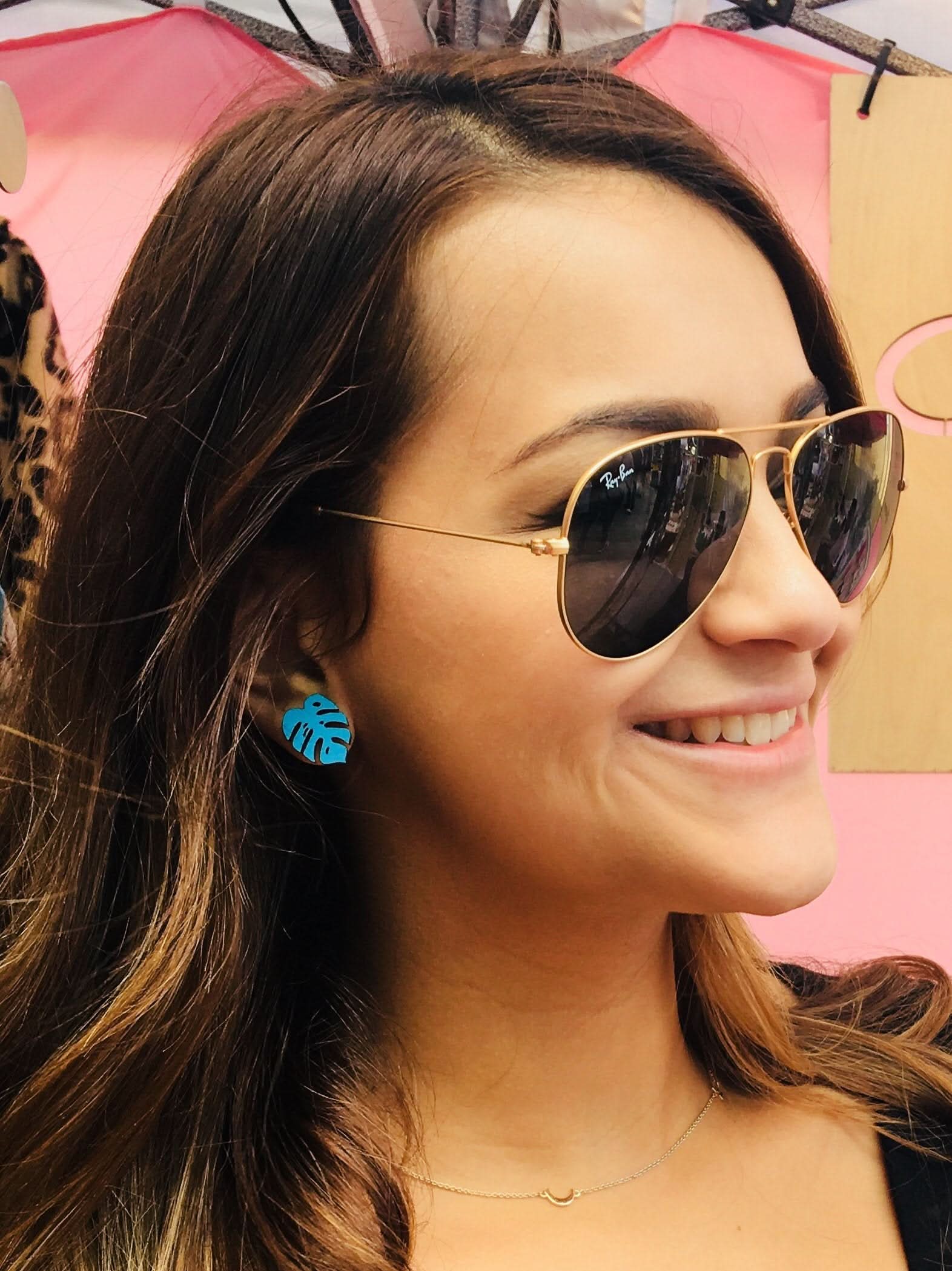 LE CHIC MIAMI Earrings Monstera Stud Earrings - 4 Colors Available