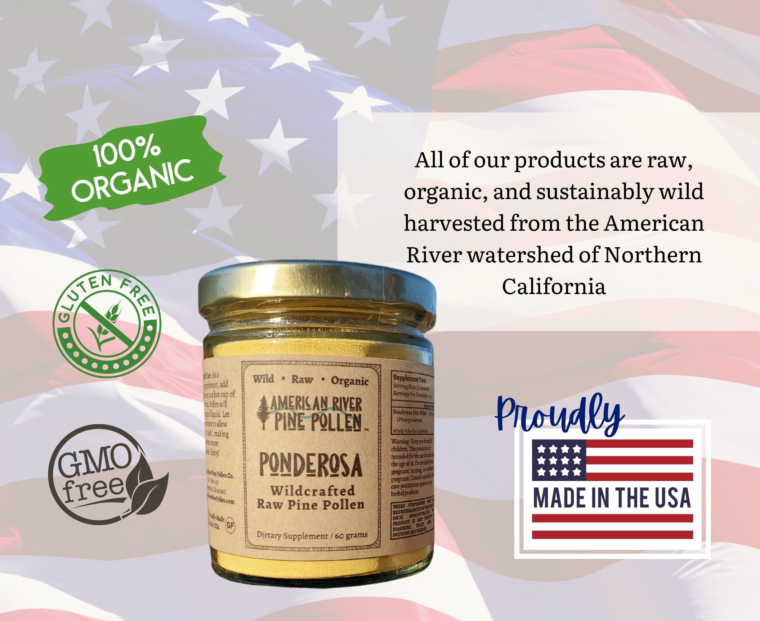 AmericanRiverPinePollen Ghost Pine Pollen - Raw and Wild-Harvested