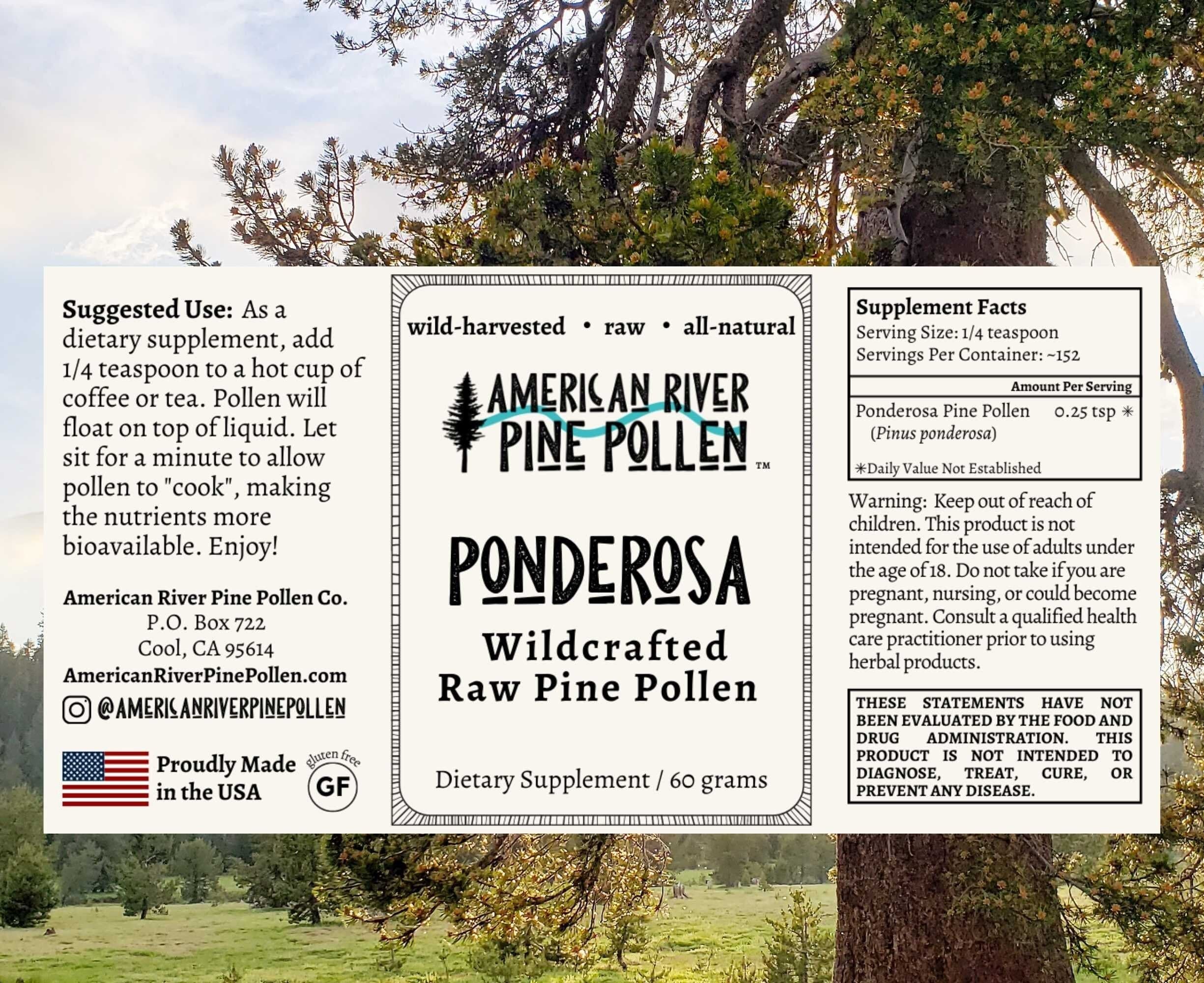 AmericanRiverPinePollen Ponderosa Pine Pollen - Raw and Wild-Harvested