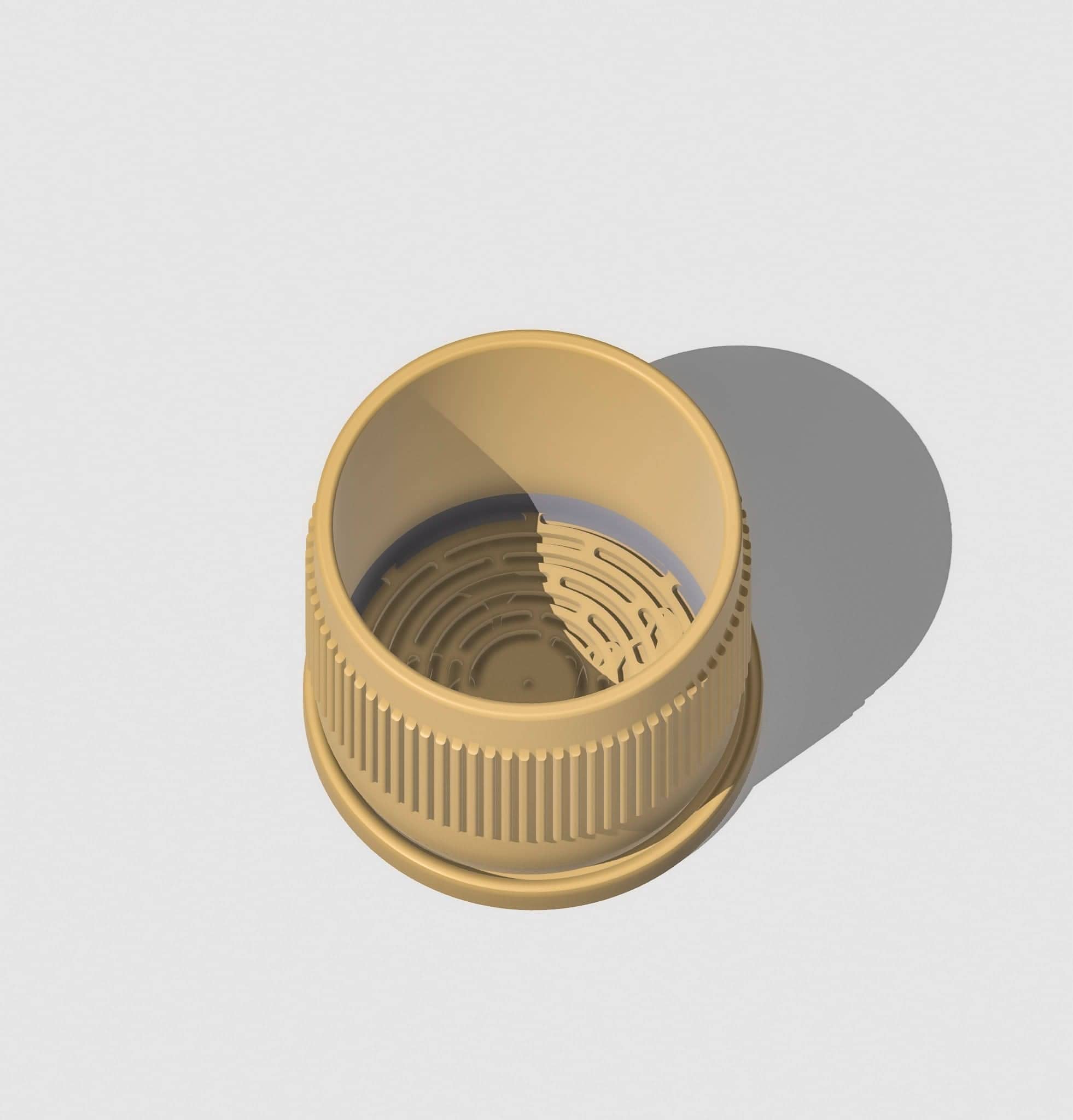 Half Mid-Century Ribbed Planter with Drainage and Saucer - My American Goods