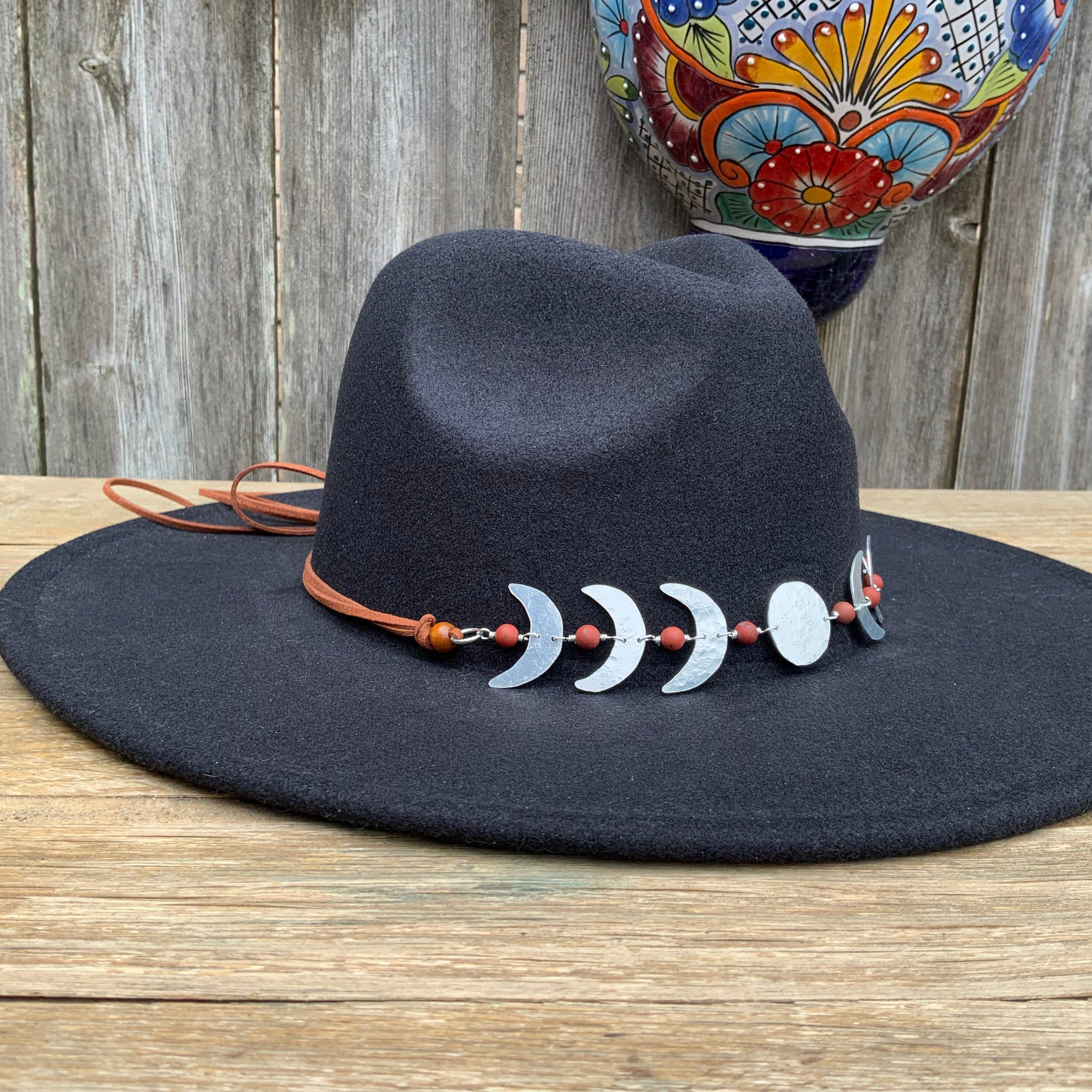 Adriana Soto Joyeria Misc Moon Phase Hatband, Celestial Hat Band