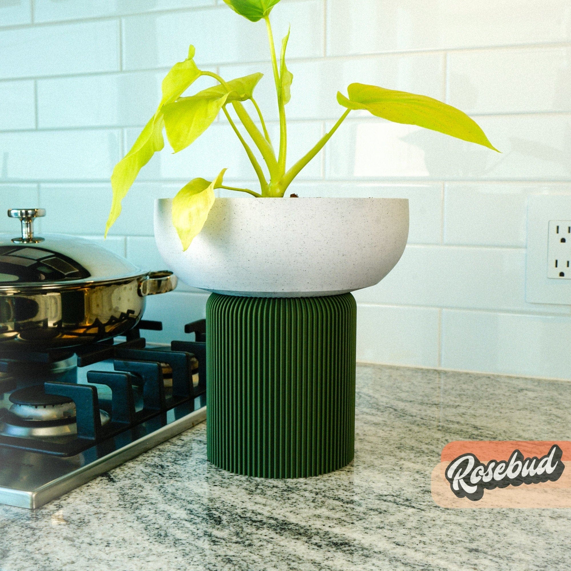 Modern Pedestal Plant Pot, Two-Piece - My American Goods