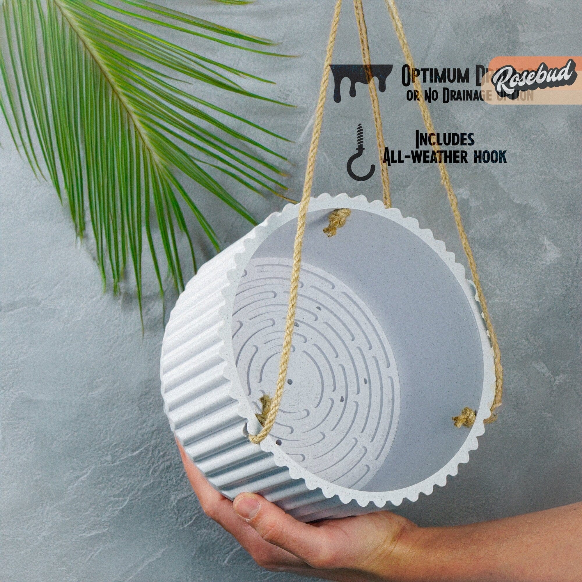 Rosebud HomeGoods Hanging Planter Black / SM - No Drainage MCR Bowl Hanging Plant Pot for Indoor or Outdoor