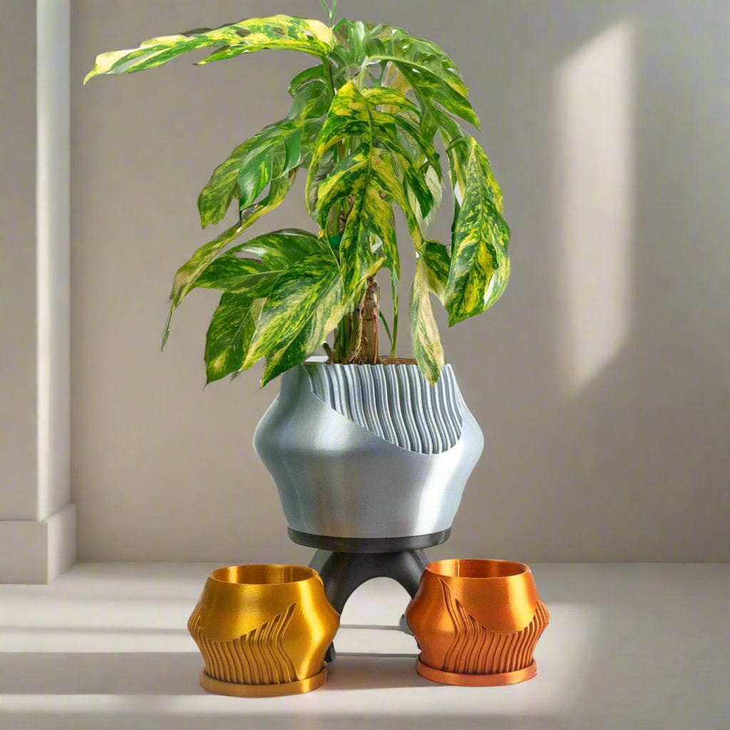 Rosebud HomeGoods Pots & Planters Black / SM - NO Tray Rorqual Cascade Plant Pot with Drainage