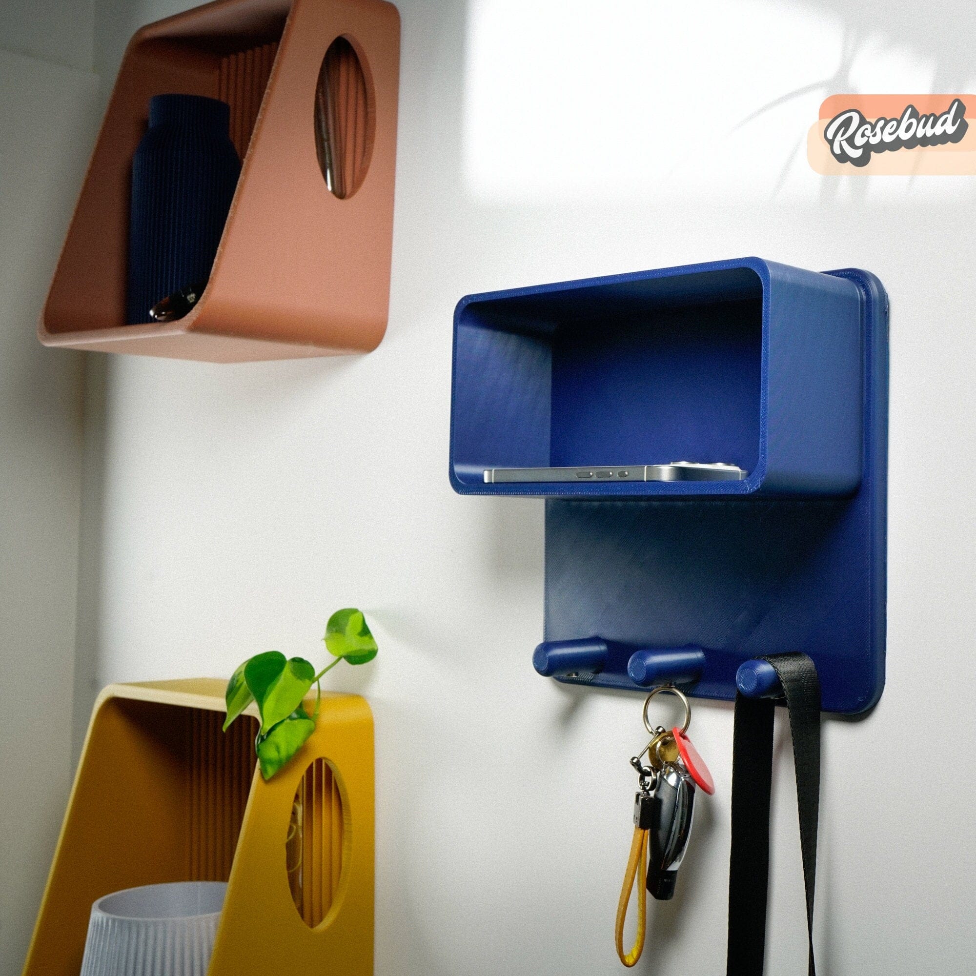 Floating Wall Shelf, Magnetic Key Holder - My American Goods