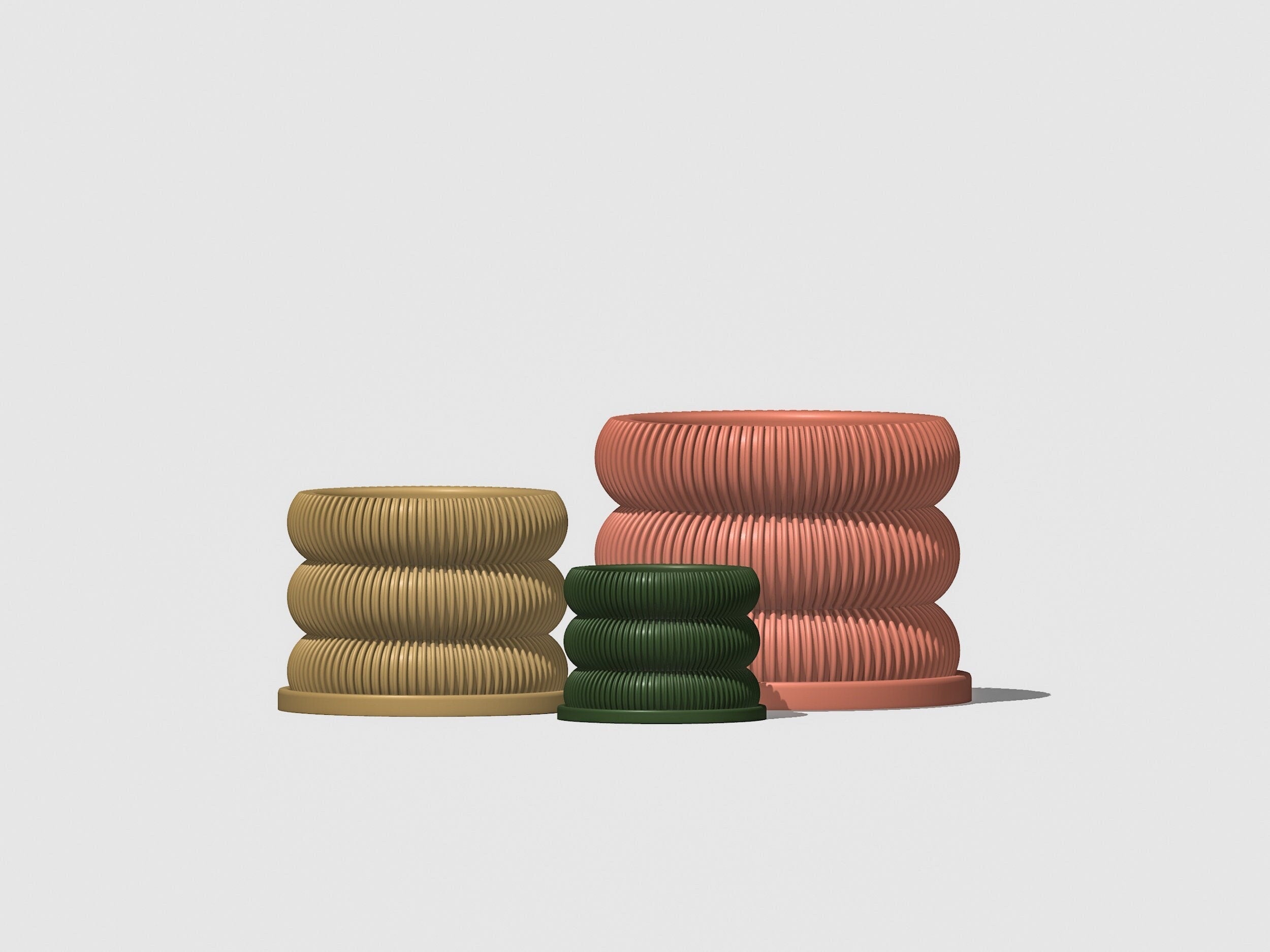 Ribbed Bubble Plant Pot With Drainage and Saucer - My American Goods