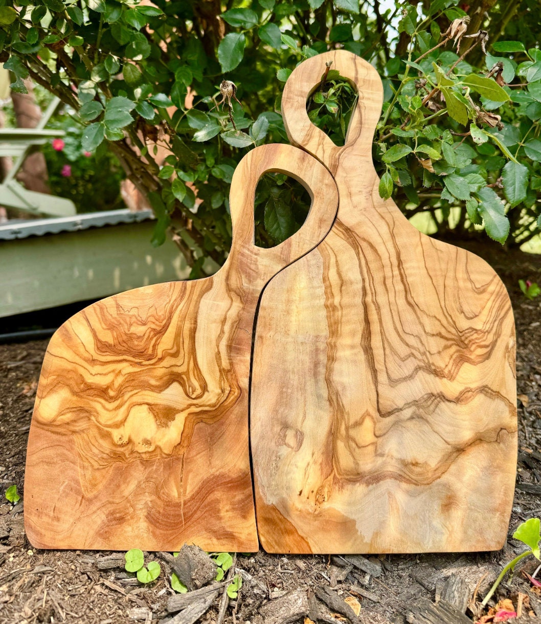 Custom Olive Wood "Kissing" Wood Cutting Board - My American Goods