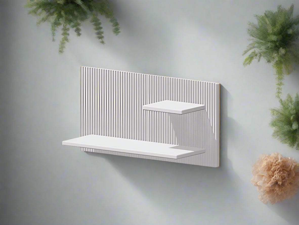 Rosebud HomeGoods Floating Shelf Modern Floating Wall Shelf, Unique Retro Home Decor, 3D Printed Perfume Display/Reed Diffuser Shelf, Wall Shelf Catchall, Hosting Decor Gift, EDGE