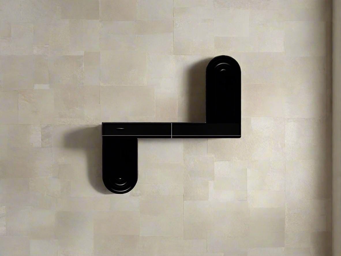 Rosebud HomeGoods Black Modern Floating Wall Shelf, Unique Arch Oval Home Decor, 3D Printed Propagation or Reed Diffuser Shelf, Wall Shelf Catchall, Entryway Decor